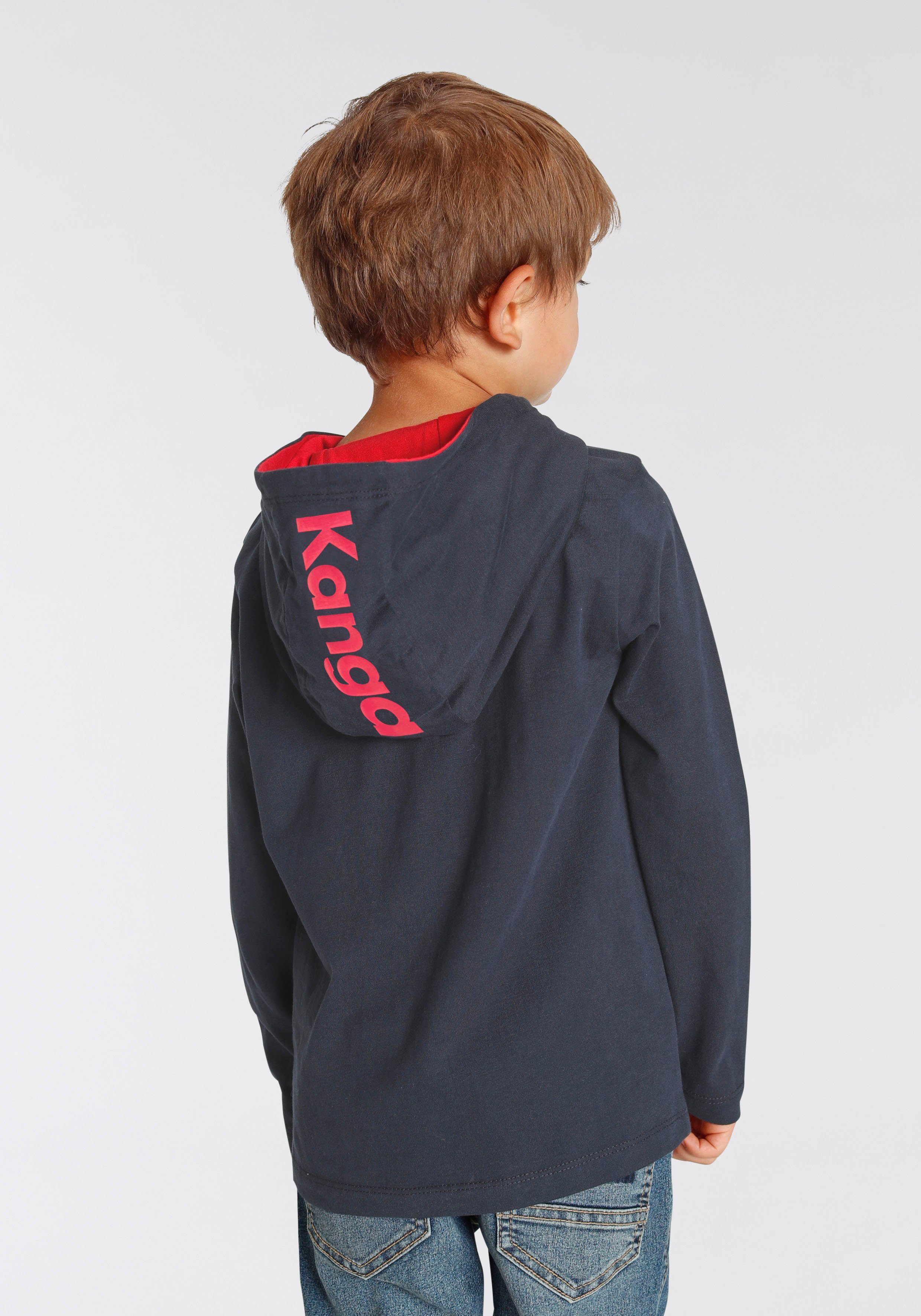 KangaROOS Kapuzenshirt Kleine Jungen Langarm, Basic-Passform, bedruckt, aus 100% Baumwolle