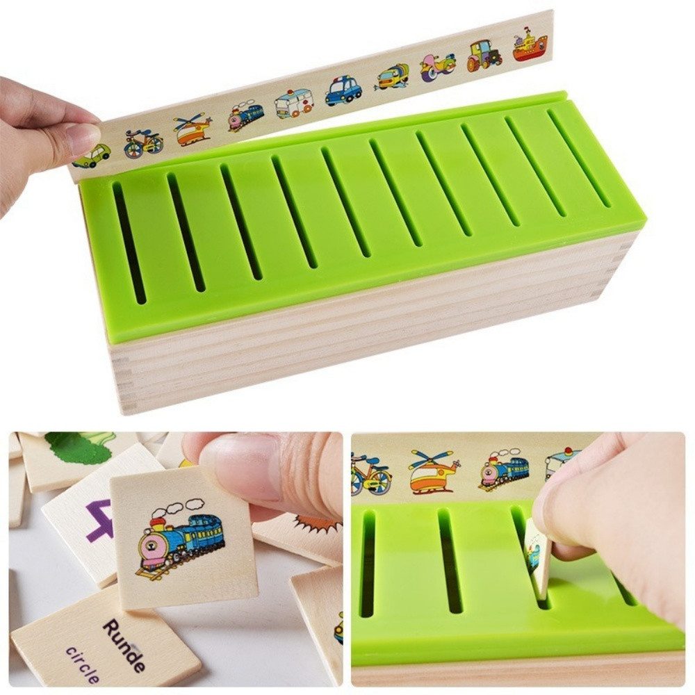 POPOLIC Lernspielzeug Kinderspielzeug,spielzeug für kinder ab 3 jahre, Lernspielzeug (1-St., Es gibt Chinesisch und Englisch im Produkt), enthält 80 Minikarten und 8 Sortierstäbe zu 8 Themen
