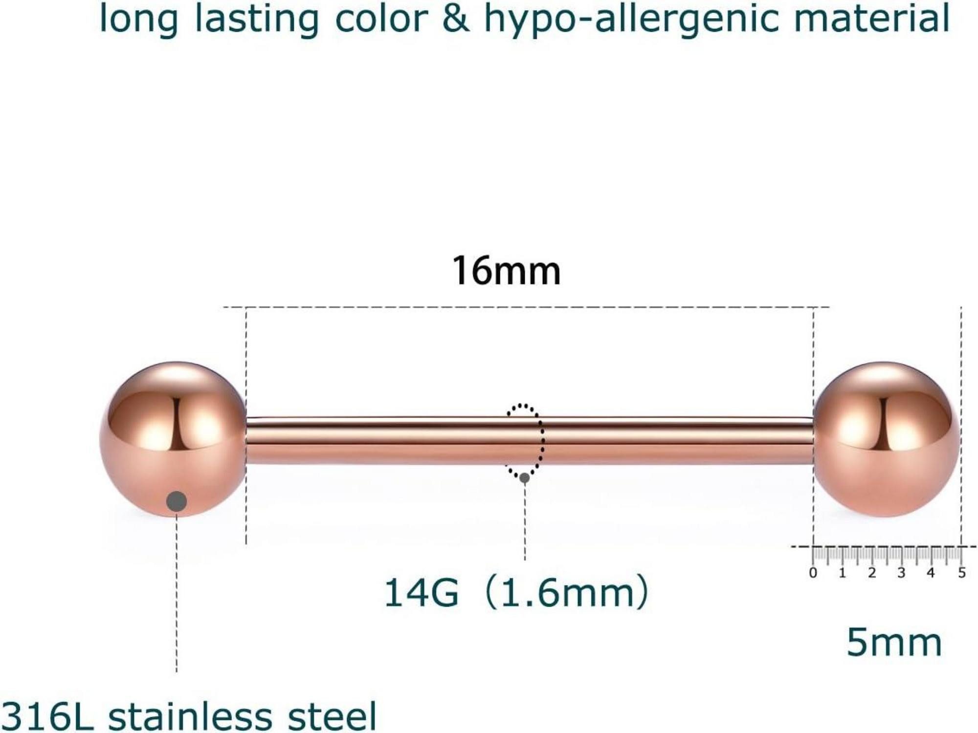 LuxusKollektion Piercing-Set 5er Zungenpiercing Set 14 günstig online kaufen