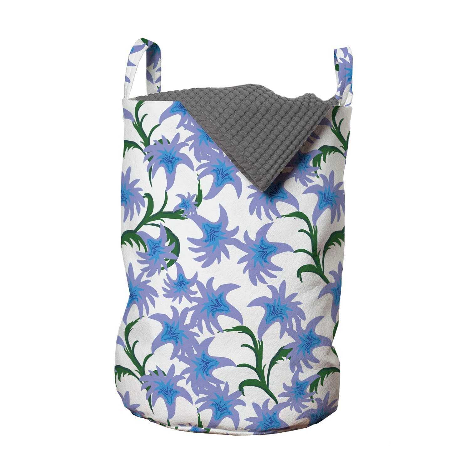 Abakuhaus Wäschesäckchen Wäschekorb mit Griffen Kordelzugverschluss für Waschsalons, Blumen Frühlings-Blüten-Muster