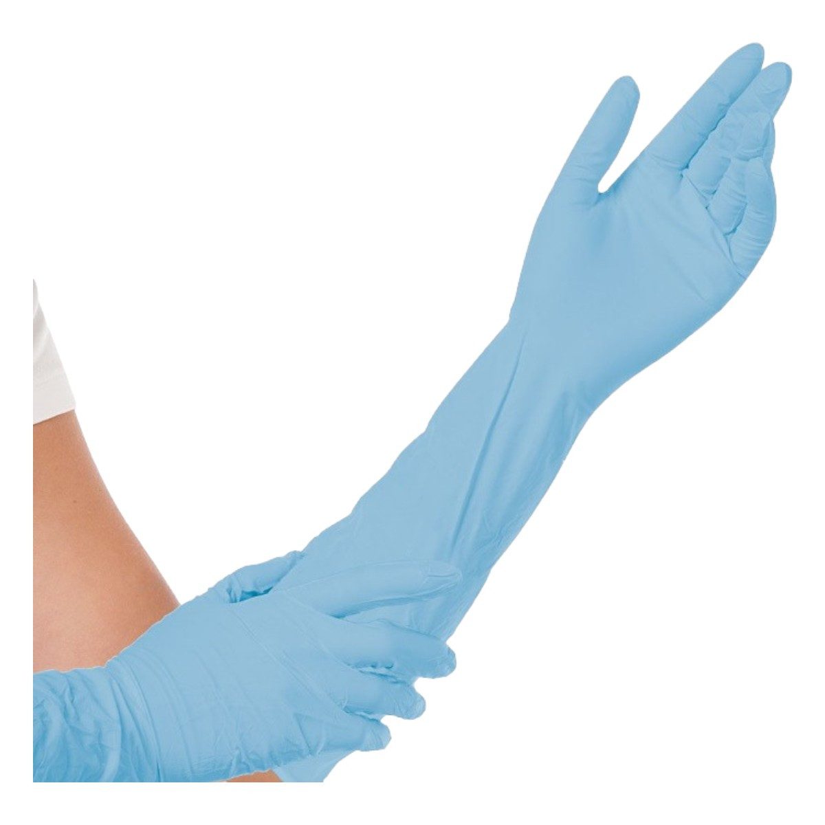 Franz Mensch Nitril-Handschuhe Hygostar "Extra Safe Superlong", Blau, 50 St günstig online kaufen