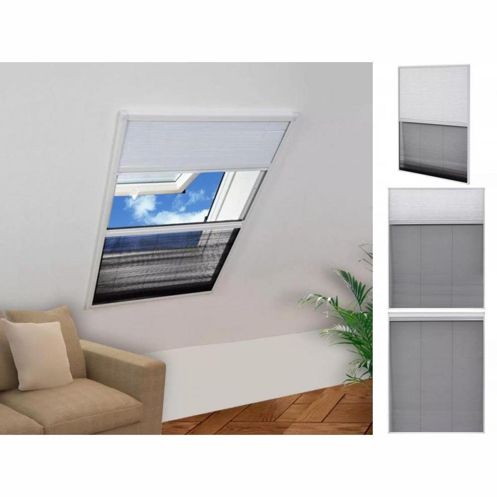 vidaXL Insektenschutz-Fensterrahmen Insektenschutz-Plissee für Fenster  Jalousie Aluminium 80x100 cm Fliege