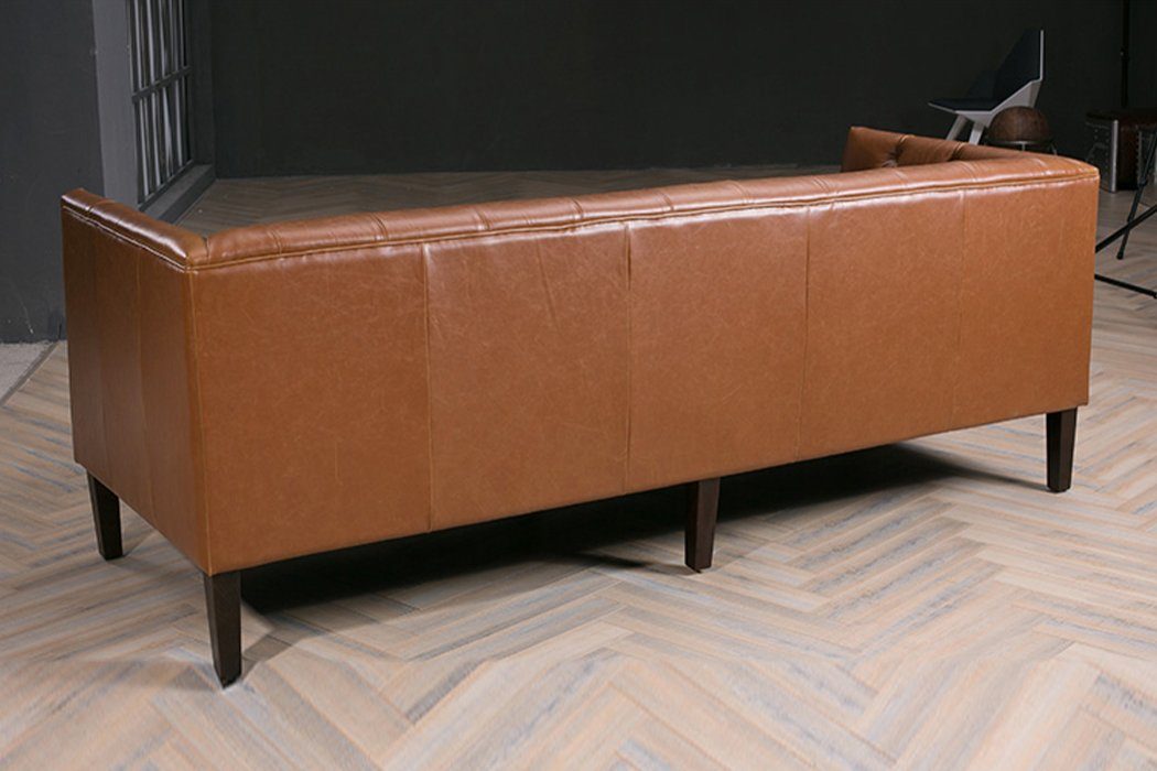 JVmoebel Leder Luxus in Chesterfield brauner Neu, Klassischer Sofa Dreisitzer Europe Made