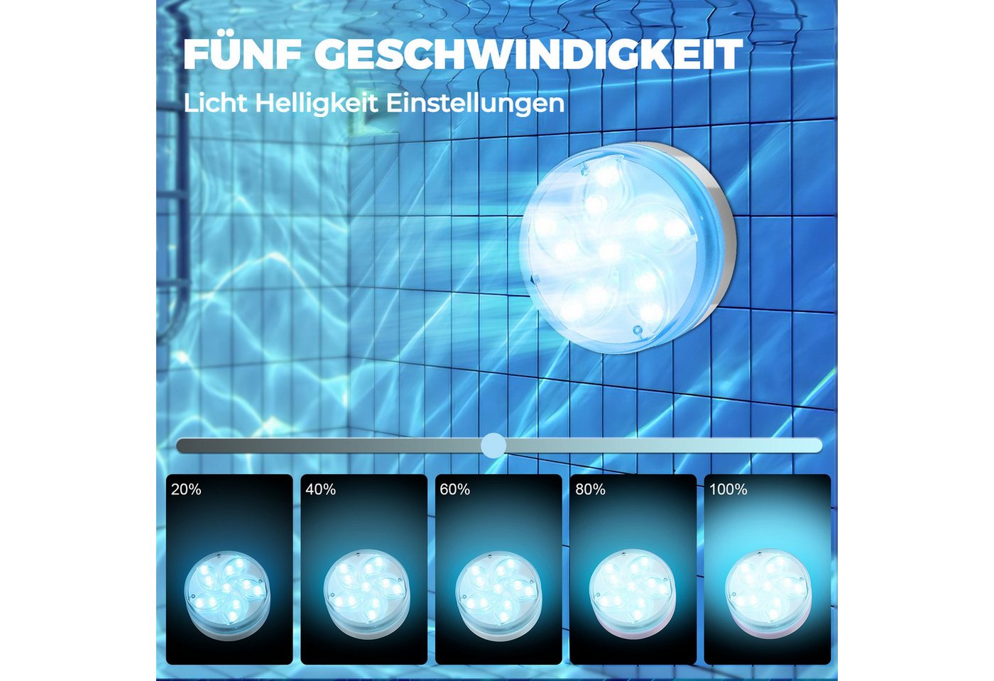 Thumbnail - BlingBin Pool-Lampe Farbwechsel Poolbeleuchtung, Unterwasser LED Licht mit Fernbedienung, Poollicht mit Magnet, IP68 Was...