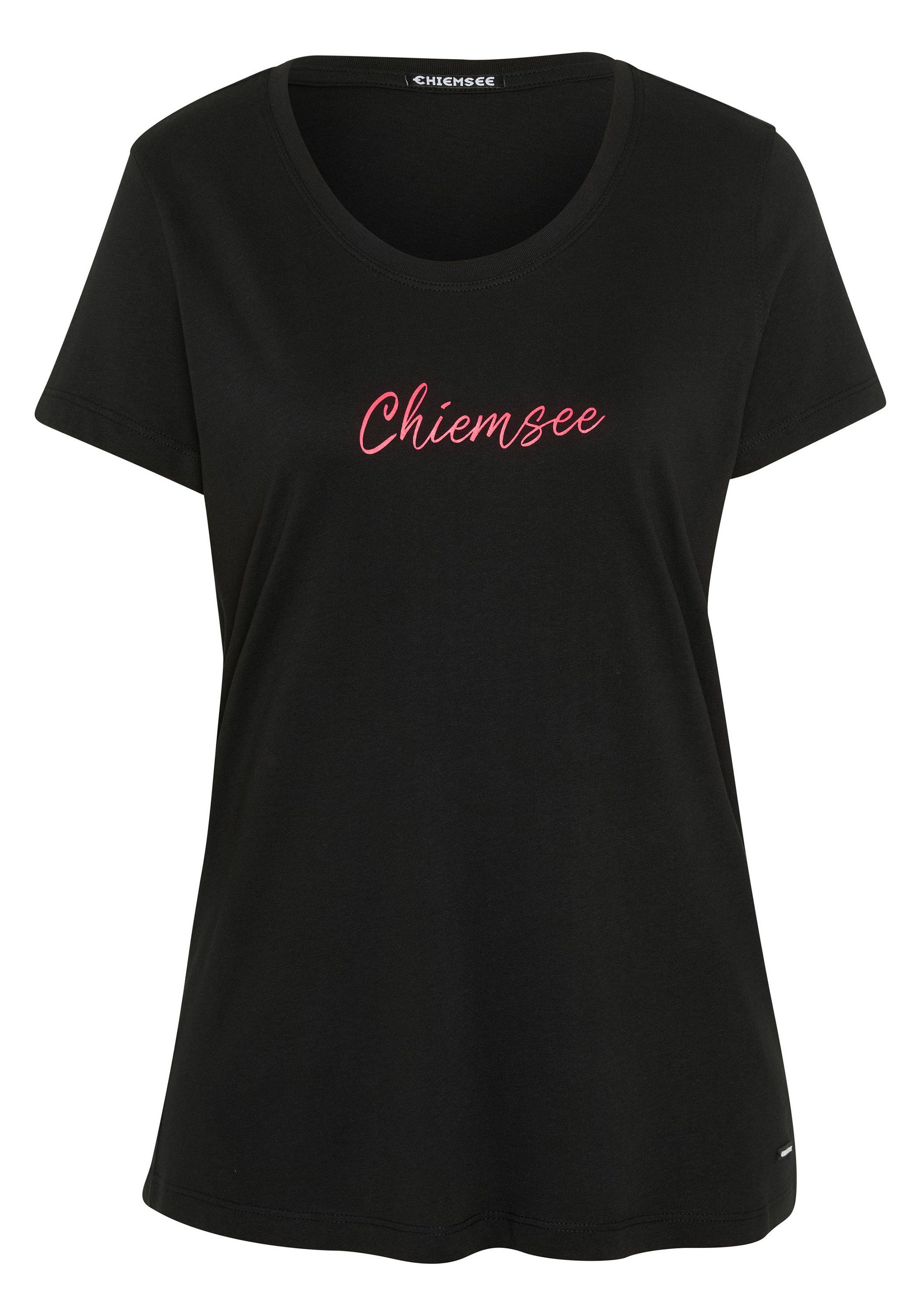Chiemsee Print-Shirt T-Shirt im Label-Look 1 19-3911 Black Beauty