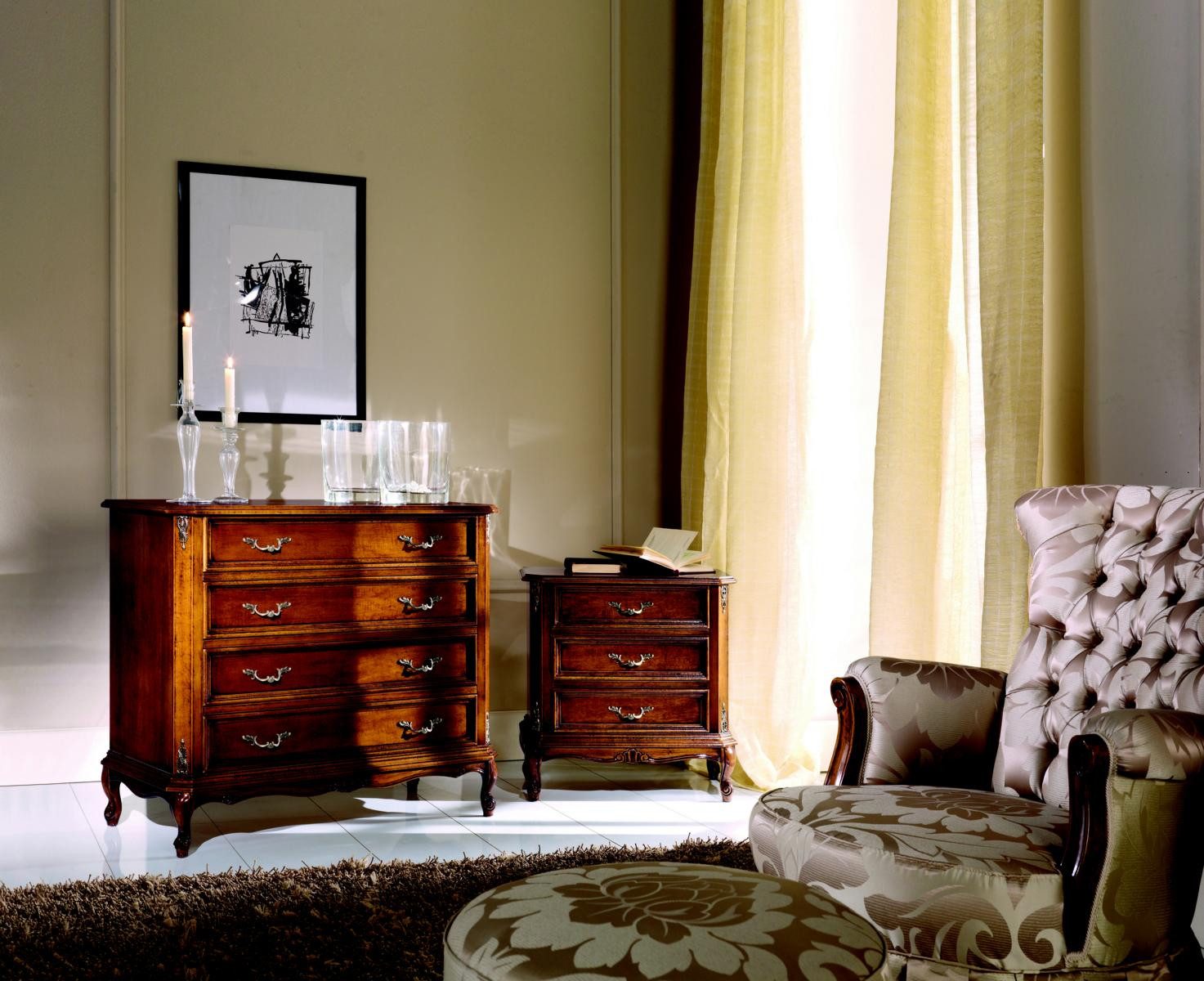 JVmoebel Kommode Luxuriöse italienische Kommode im Barockstil aus Holz in Braun, Made in Europa