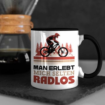 Trendation Tasse Mountainbiker Tasse Geschenk Spruch Männer Man Erlebt Mich Selten Radl