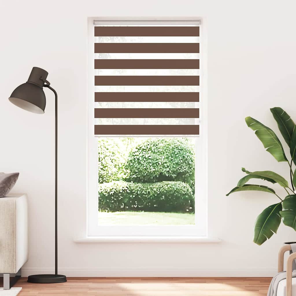 Rollo Doppelrollo Braun 95x200 cm Stoffbreite 90,9 cm Polyester, vidaXL