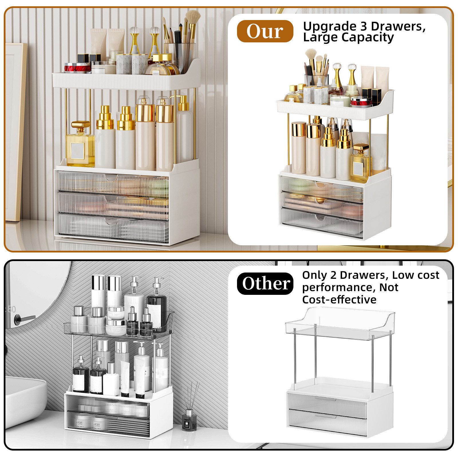 POPOLIC Make-Up Organizer Mehrschichtiges Kosmetik-Aufbewahrungsregal günstig online kaufen