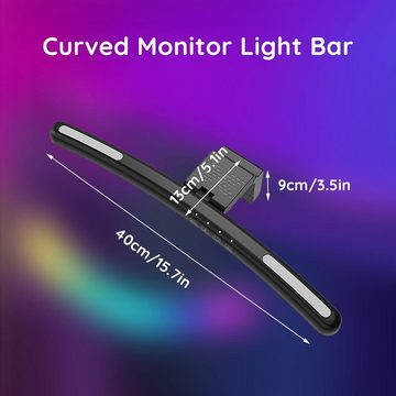 Jioson Lichtleiste LED Lichtleiste Bildschirm-Licht Für Gebogenen Monitor, 7 Farbe RGB-PC-, LED-Bar, Platzsparend, 5V 1A Gebogene Bildschirm-Licht Leiste für Augenschutz