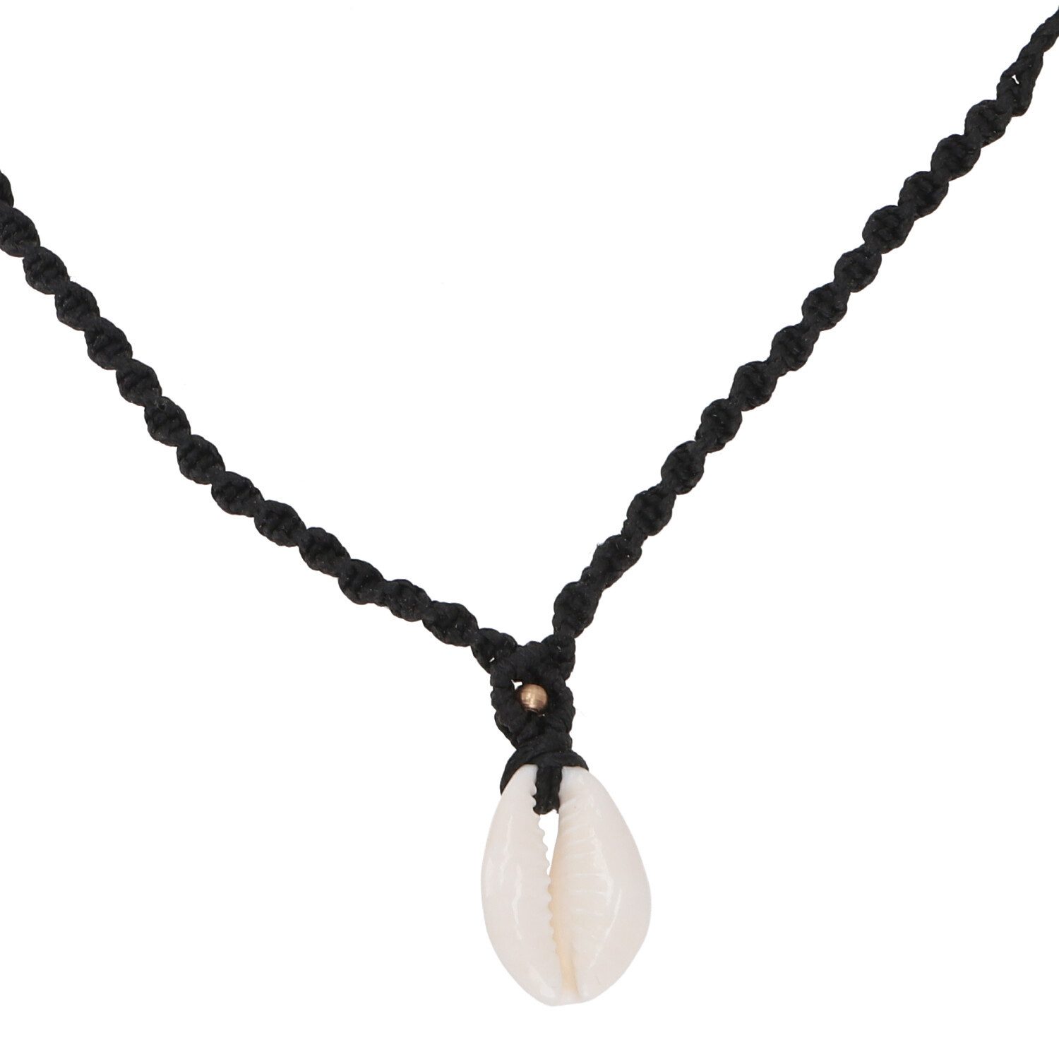Guru-Shop Perlenkette Kauri Makramee Muschel Halskette, Kette,..