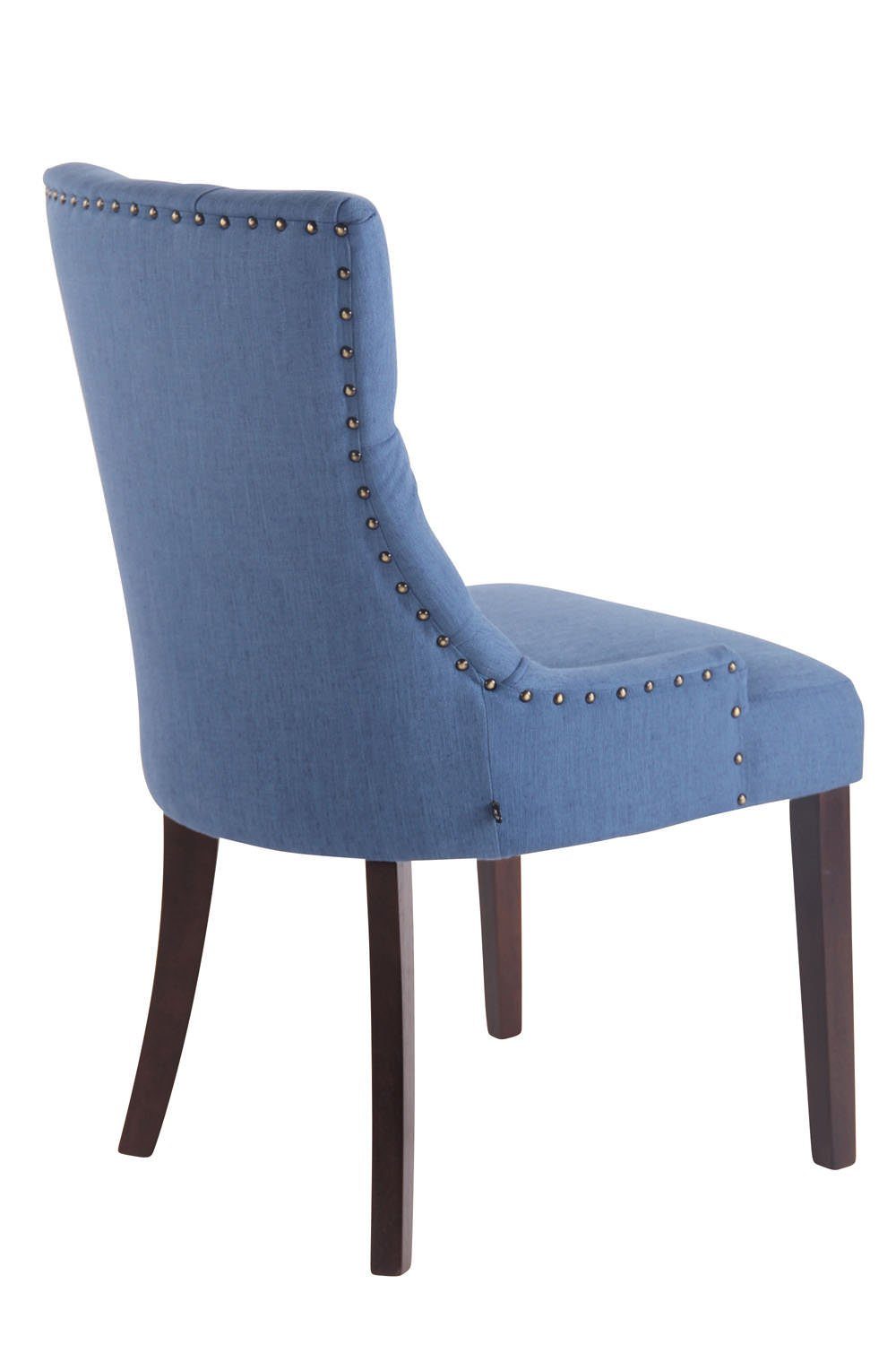 - (Küchenstuhl Konferenzstuhl antik-dunkel Gestell: Sitzfläche: Kautschukholz Stoff mit gepolsterter TPFLiving Aboli hochwertig Wohnzimmerstuhl), blau Sitzfläche Esszimmerstuhl - -