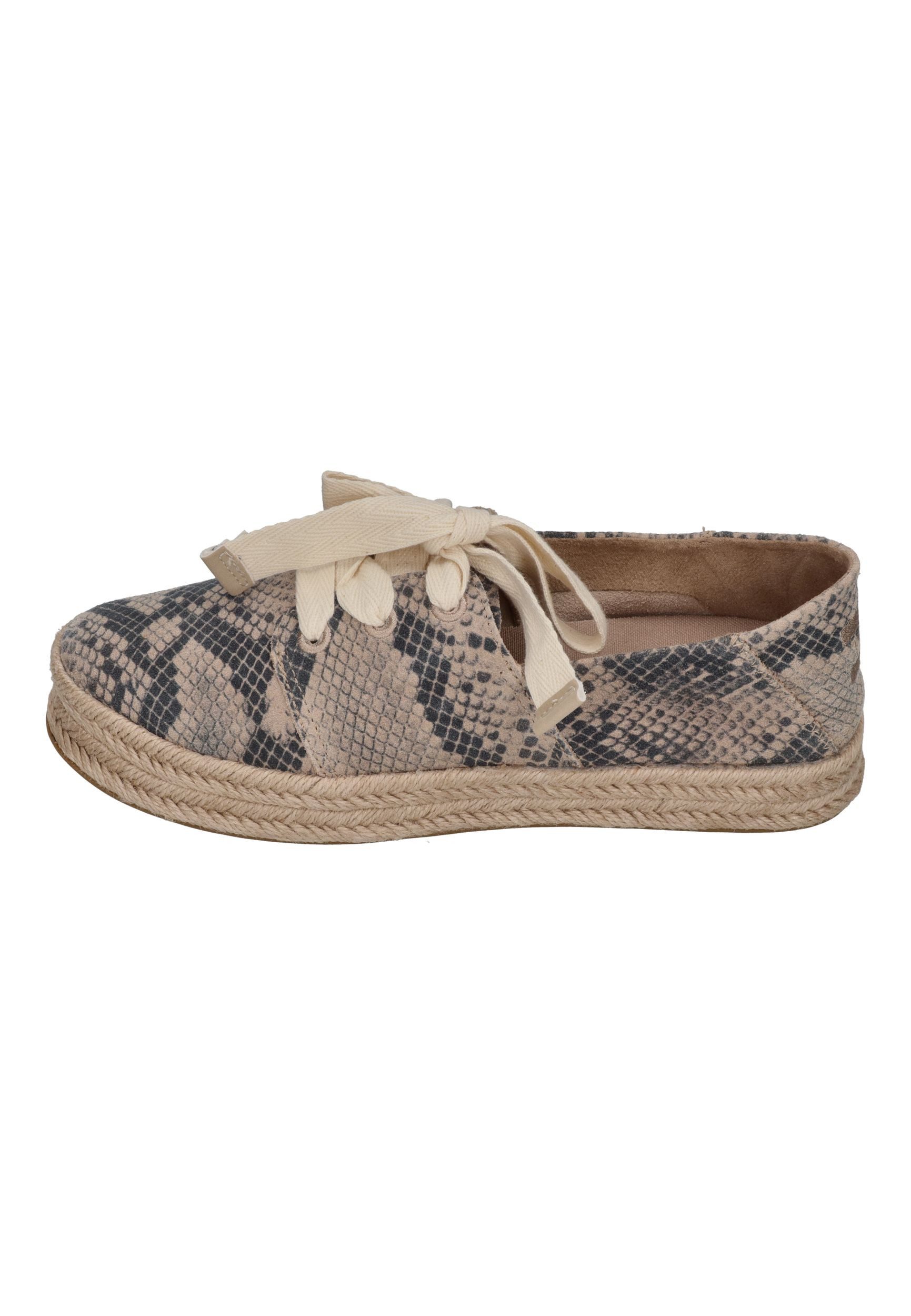 TOMS CAROLINA LACE UP Espadrille hot taupe snake suede