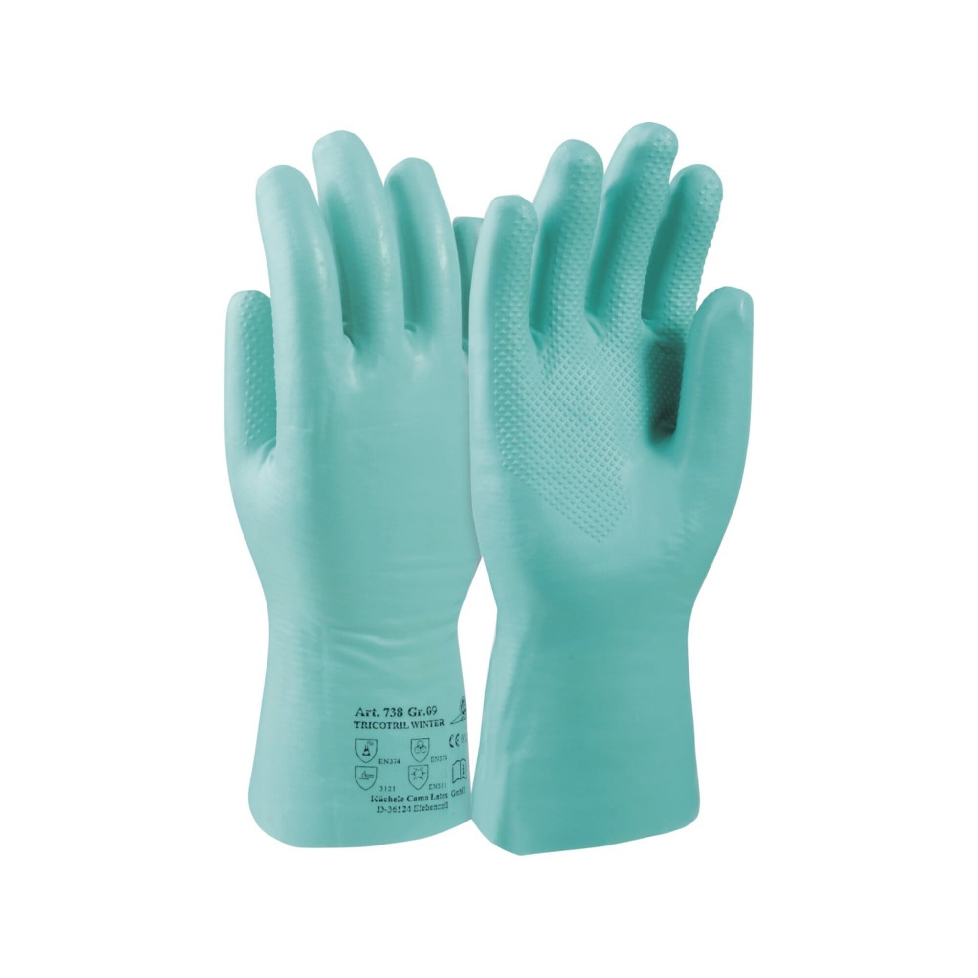 Honeywell Baumwollhandschuhe Honeywell Hds Tricotril® Winter 738 Kat. III, grün, 9