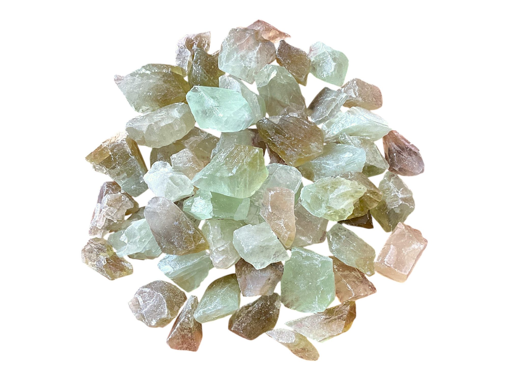 Steinfixx® Edelstein Grüner Calcit I farbintensiv I Rohsteine I 300 Gramm, (je ca. 1-3 cm, 1-St., ca. 50 Rohsteine), AAA-Qualität aus Brasilien