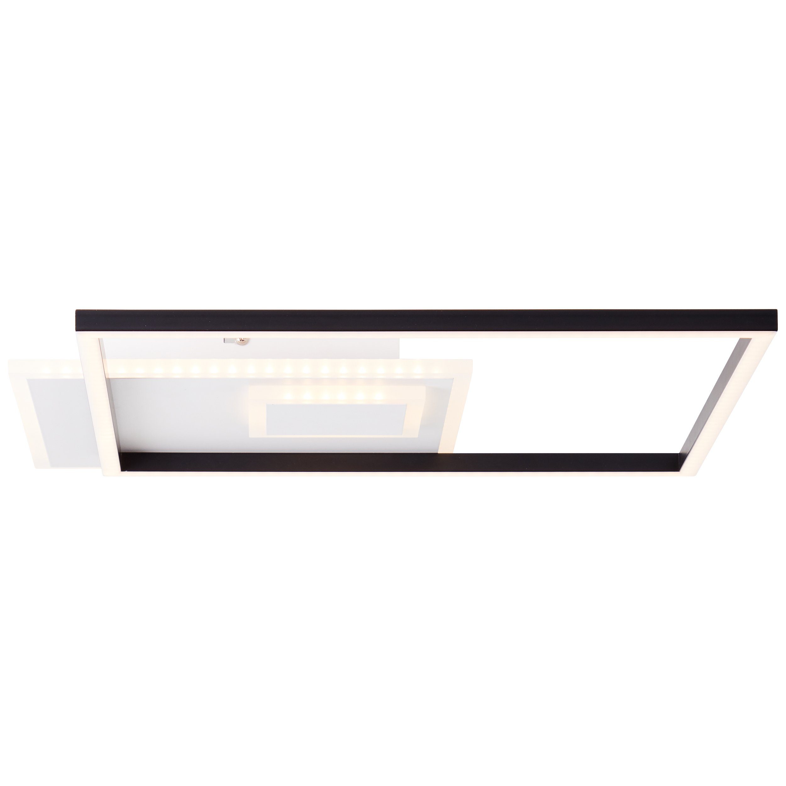 Brilliant LED Deckenleuchte Iorgo, Dimmfunktion, LED fest integriert, Warmweiß, 43 x 43 cm, 4300 lm, Metall/Kunststoff, schwarz/weiß