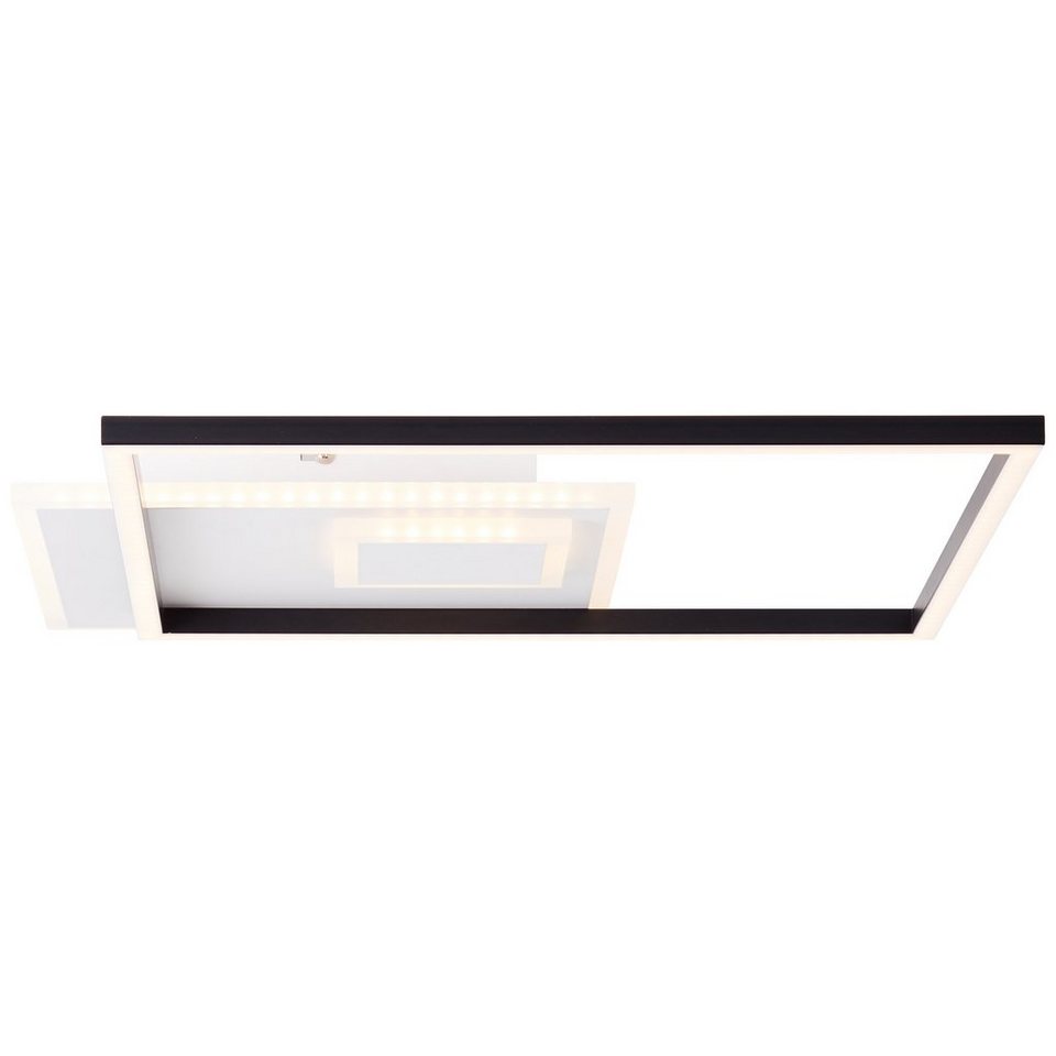Brilliant Aufbauleuchte Iorgo, Iorgo LED Deckenaufbau-Paneel 44x44cm schwarz /weiß, Metall/Kunststoff, LED Deckenleuchte mit warmweißem Licht (3000  Kelvin)