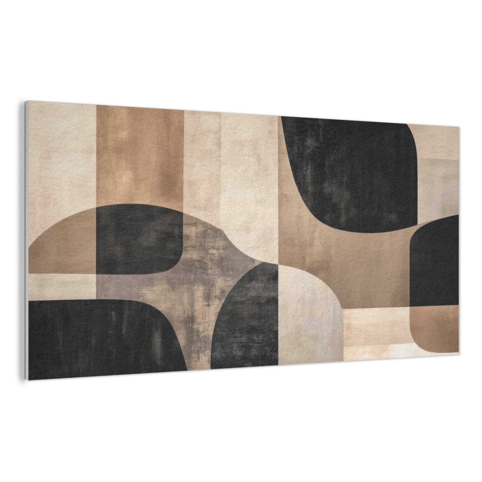 MuchoWow Gemälde Abstrakt - Flugzeuge - Schwarz - Rund, Fotodruck (1 St), Akustikbilder PET-Filz, Wandpaneele, Groß, Akustikpaneele 200x100 cm