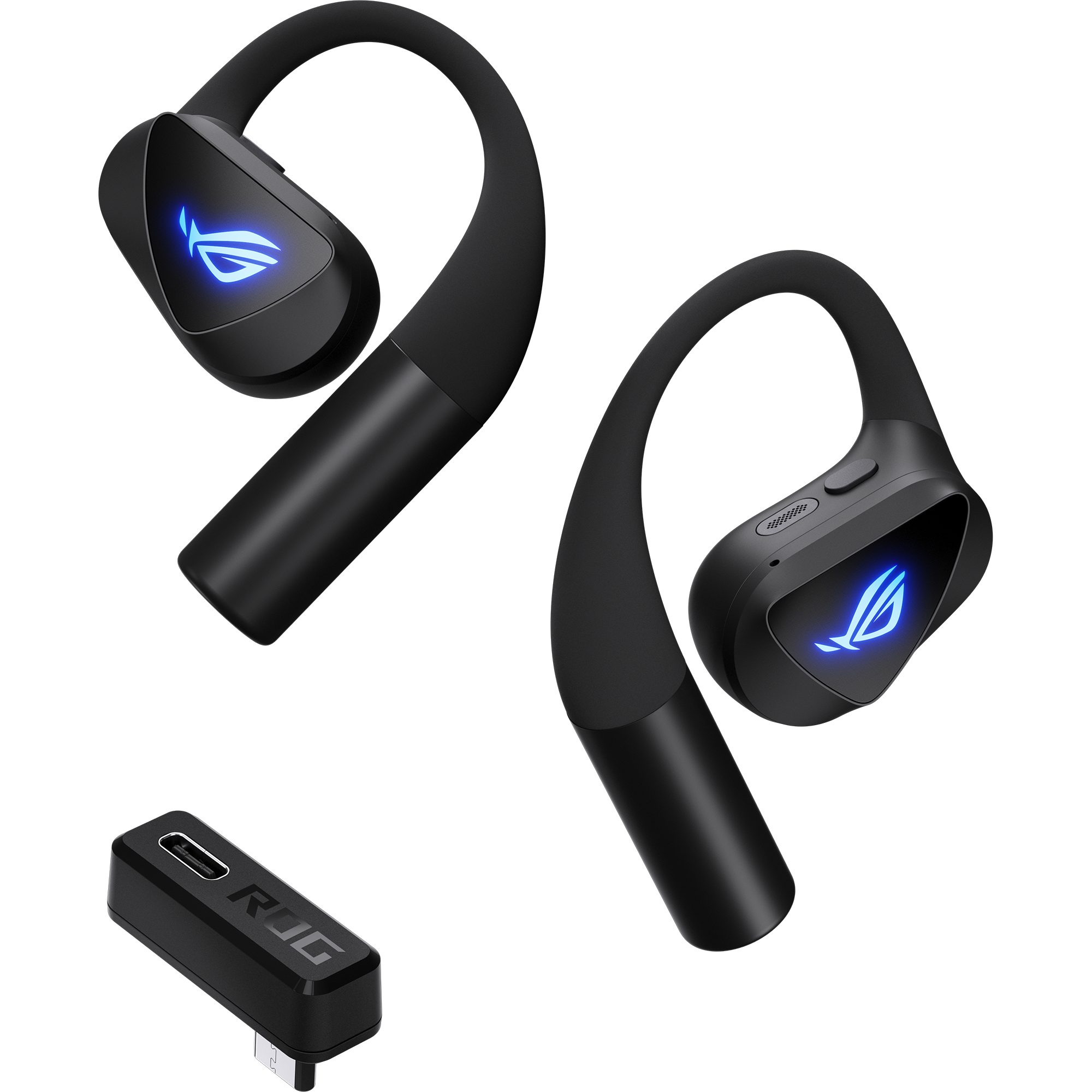 Asus ASUS ROG Cetra Open Wireless, Gaming-Headset Headset (ROG SpeedNova Wireless-Technologie, Dual-Mode-Bluetooth, ultraniedrige Latenz, USB-C One-Way-Passthrough-Ladung, Abnehmbares Nackenband, Quad-Mic mit AI Noise Cancellation, Individuelle Klangmodi, Gear Link und Gear Link-Apps, ASUS Aura RGB Beleuchtung, Touch-Steuerung)