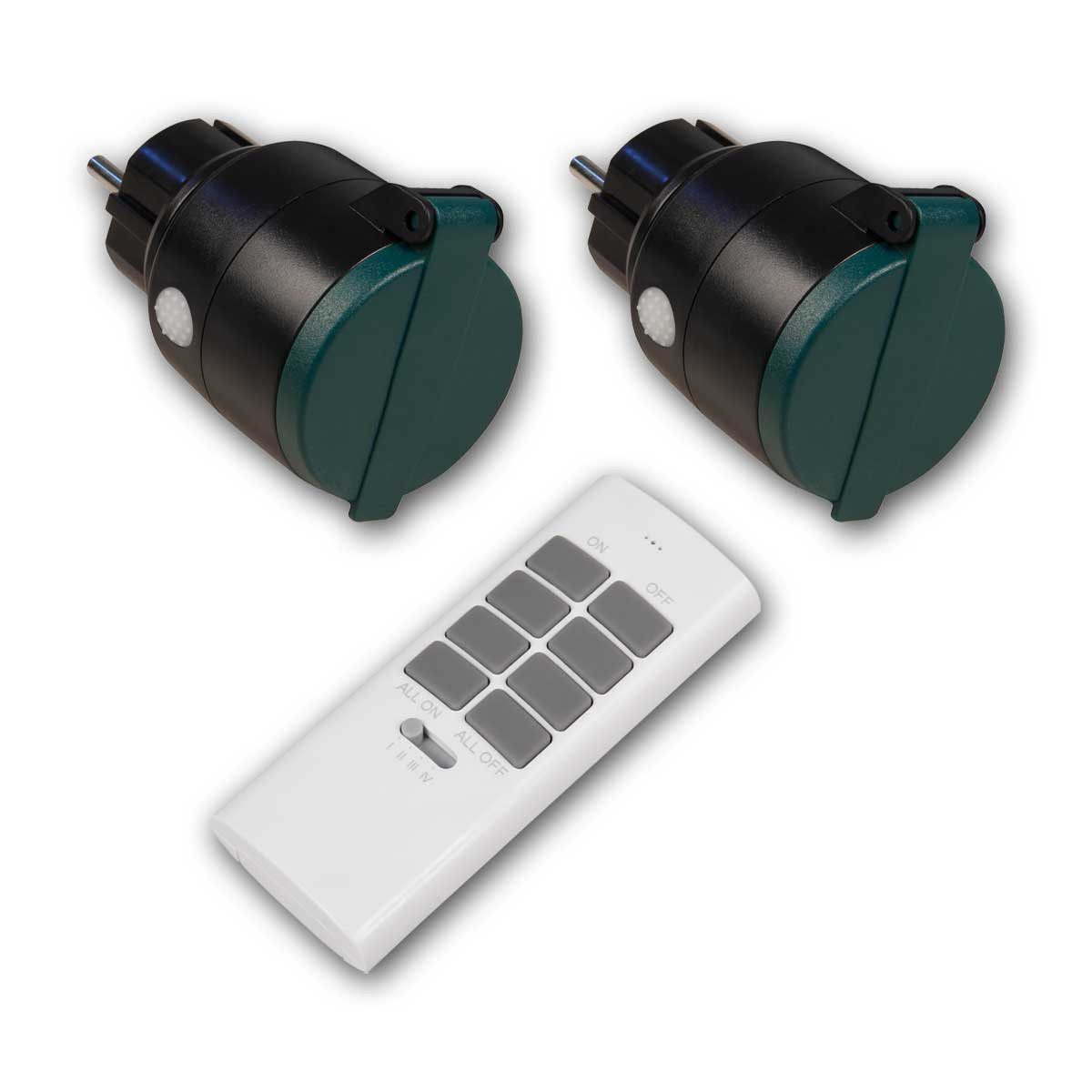 McPower Funksteckdose Funk-Steckdosen-Set IP44 "COMFORT" 230V, 2 Stk+FB