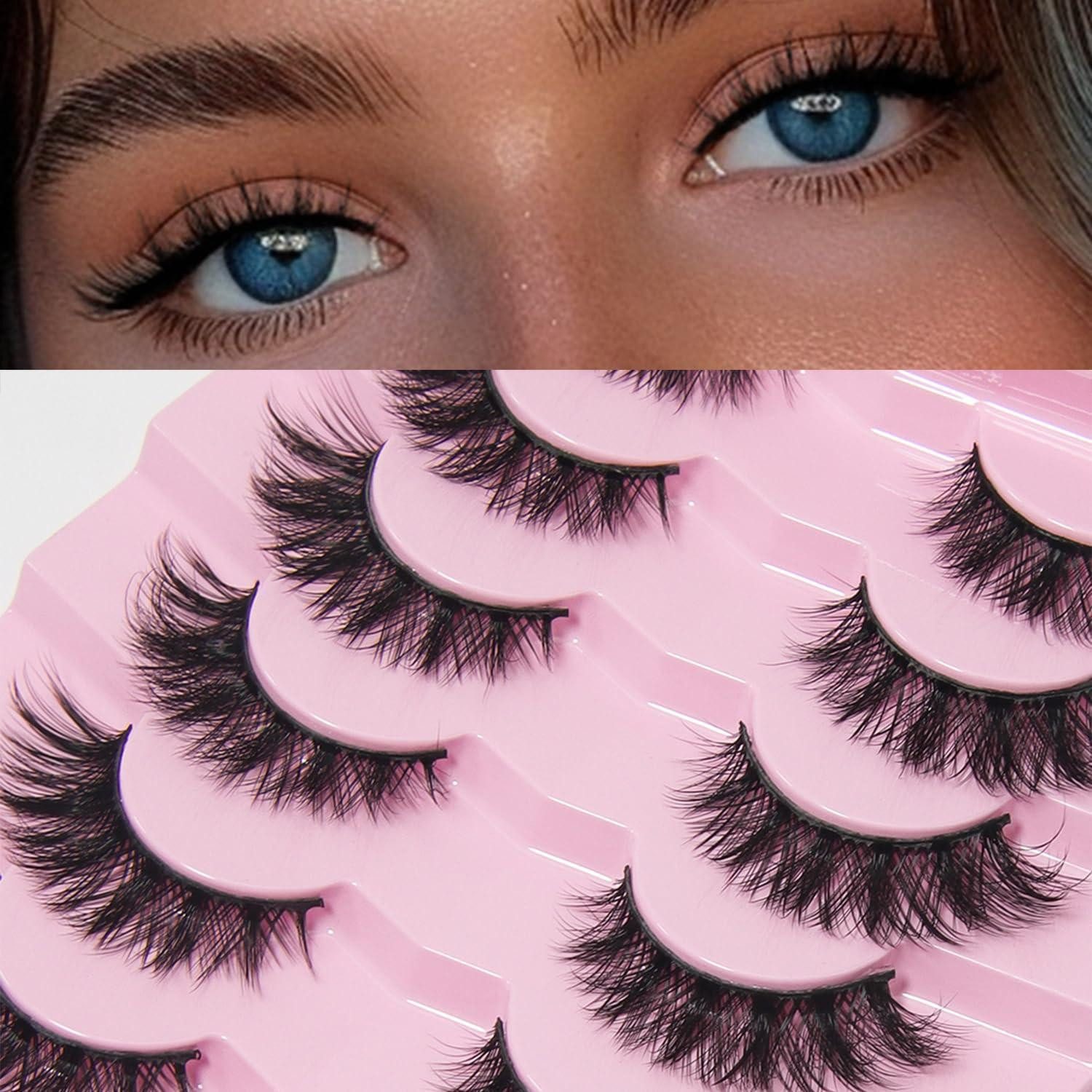LuxusKollektion Bandwimpern Wimpern 3D Natürliche 7 Paar