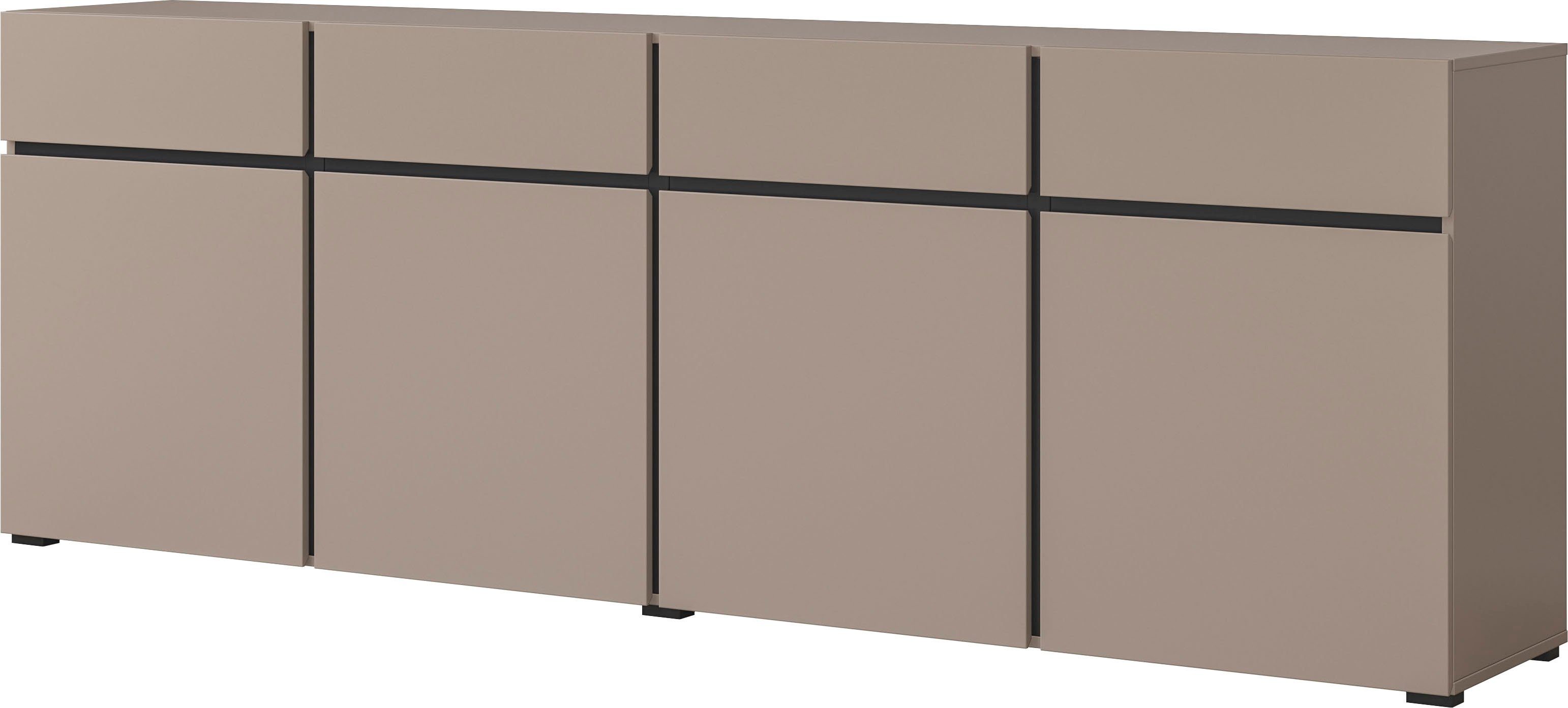 INOSIGN Sideboard Cross,Breite 225 cm, moderne grifflose Kommode,4 Türen/4 Schubkästen, Schubladenschrank mit viel Stauraum, Einlegeböden verstellbar. Reduzierter Preis € 279,99. Unverbindliche Preisempfehlung € 506,99