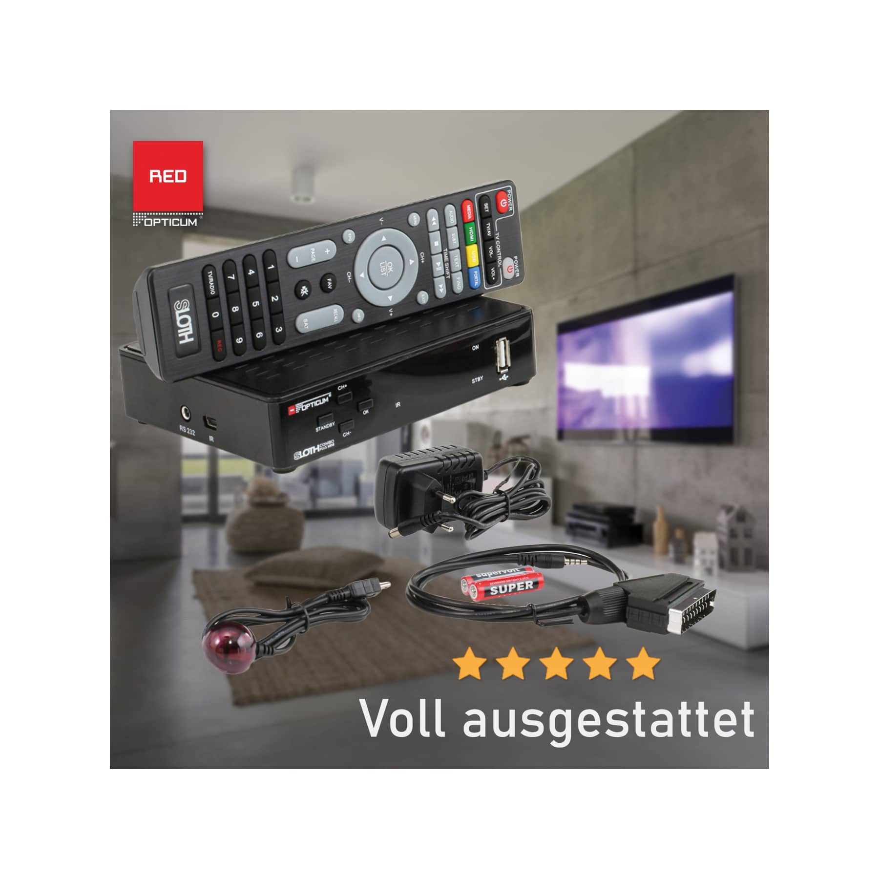 RED OPTICUM RED OPTICUM SAT-Receiver Sloth Combo plus mini Kombigerät