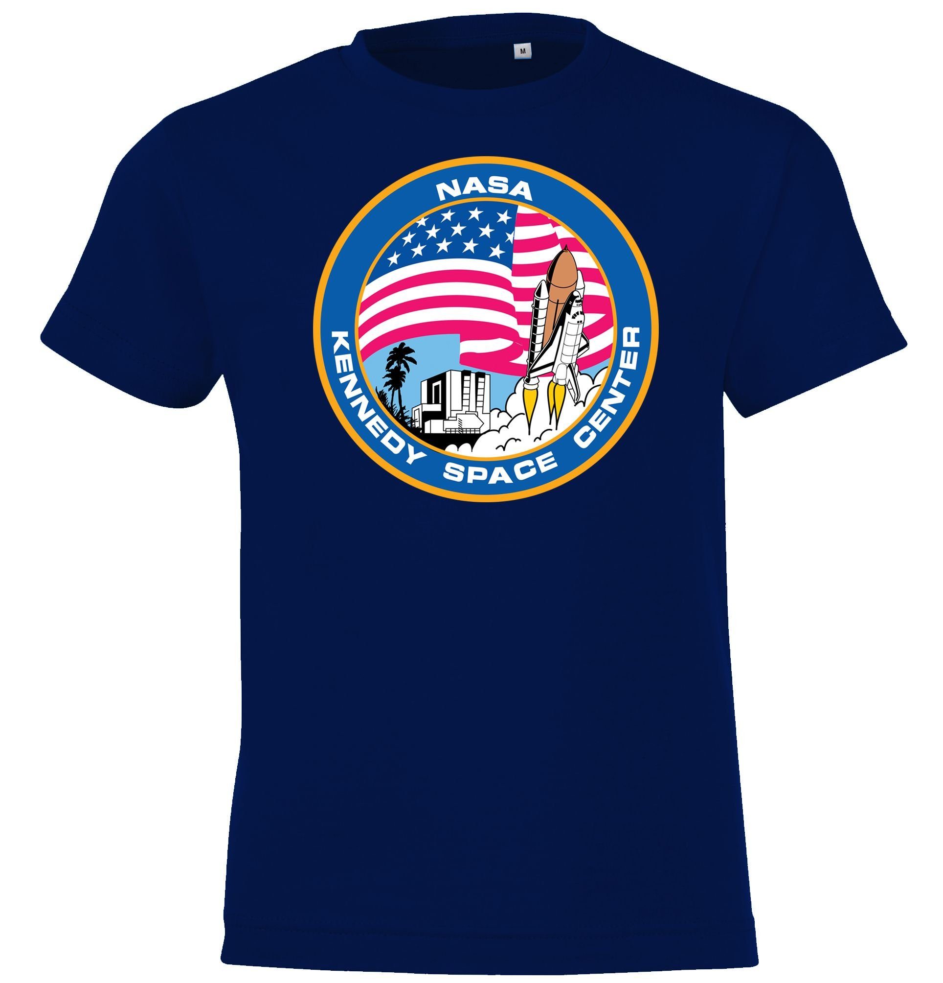 modischem Navyblau Space Kinder Print Center T-Shirt Kennedy Youth T-Shirt Designz mit
