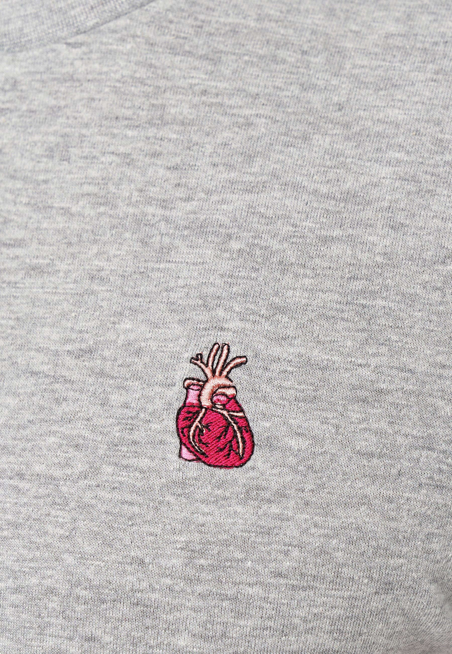 T-Shirt zertifizierte GOTS Bio-Baumwolle Herz MIKON Hellgrau