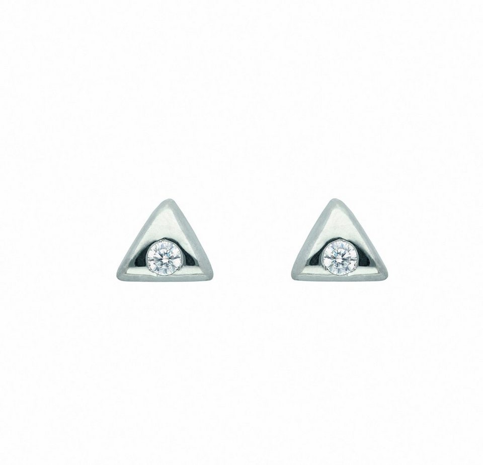 Silberschmuck Zirkonia für Paar Ohrhänger Damen / Zirkonia, mit 1 Adelia´s mit Paar Silber dreieckig Ohrstecker 925 Ohrringe