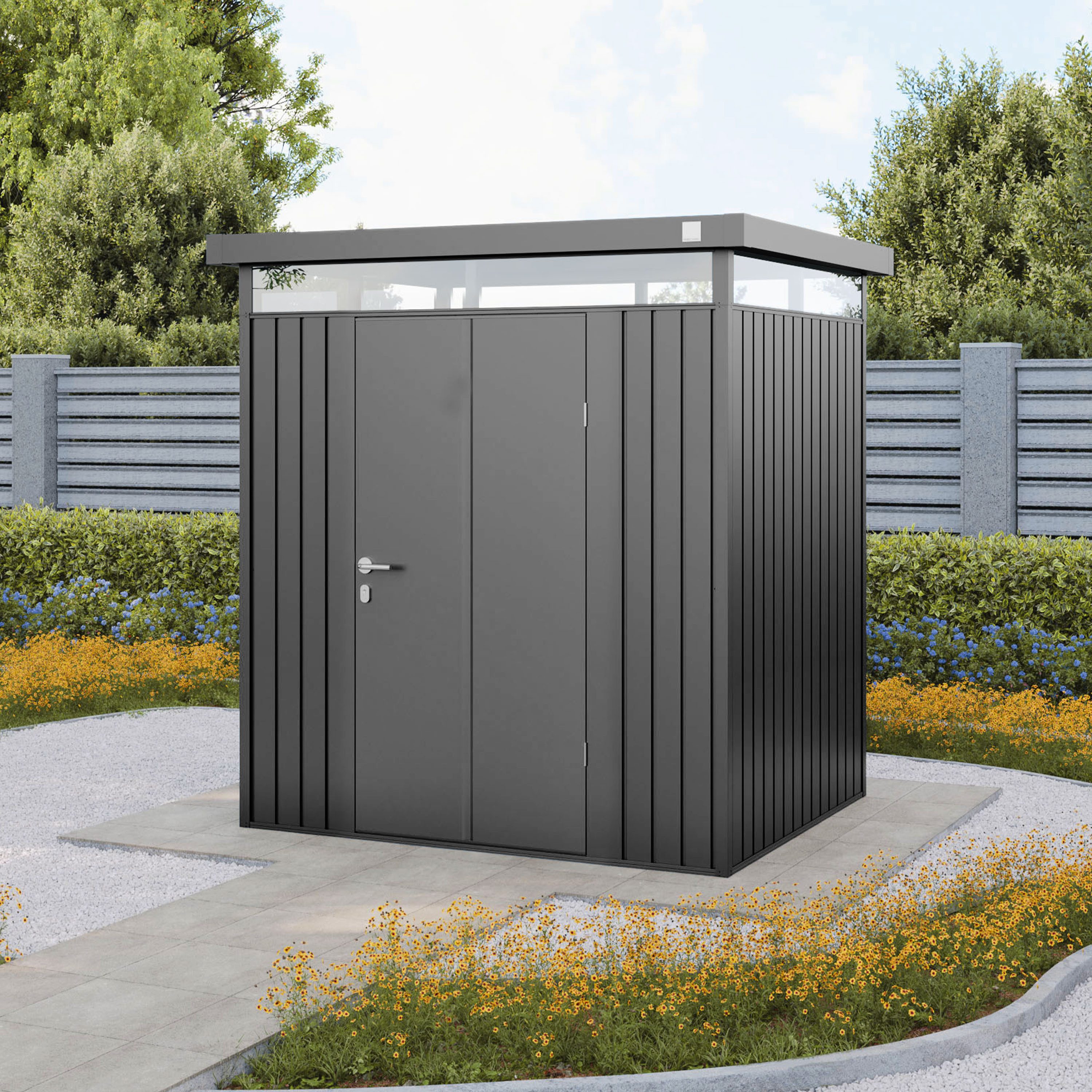 GFP Gerätehaus Gartenhaus Geräteschuppen Amira mit Flachdach, BxT: 180x150 cm, Höhe 205 cm – Bild 3 von 5