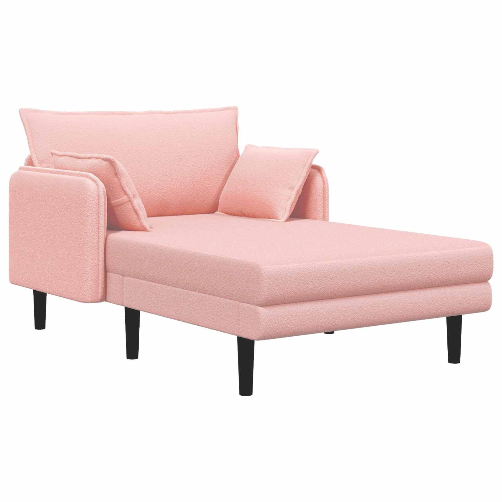 vidaXL Chaiselongue Große Chaiselongue Rosa Bouclé, 1 Teile