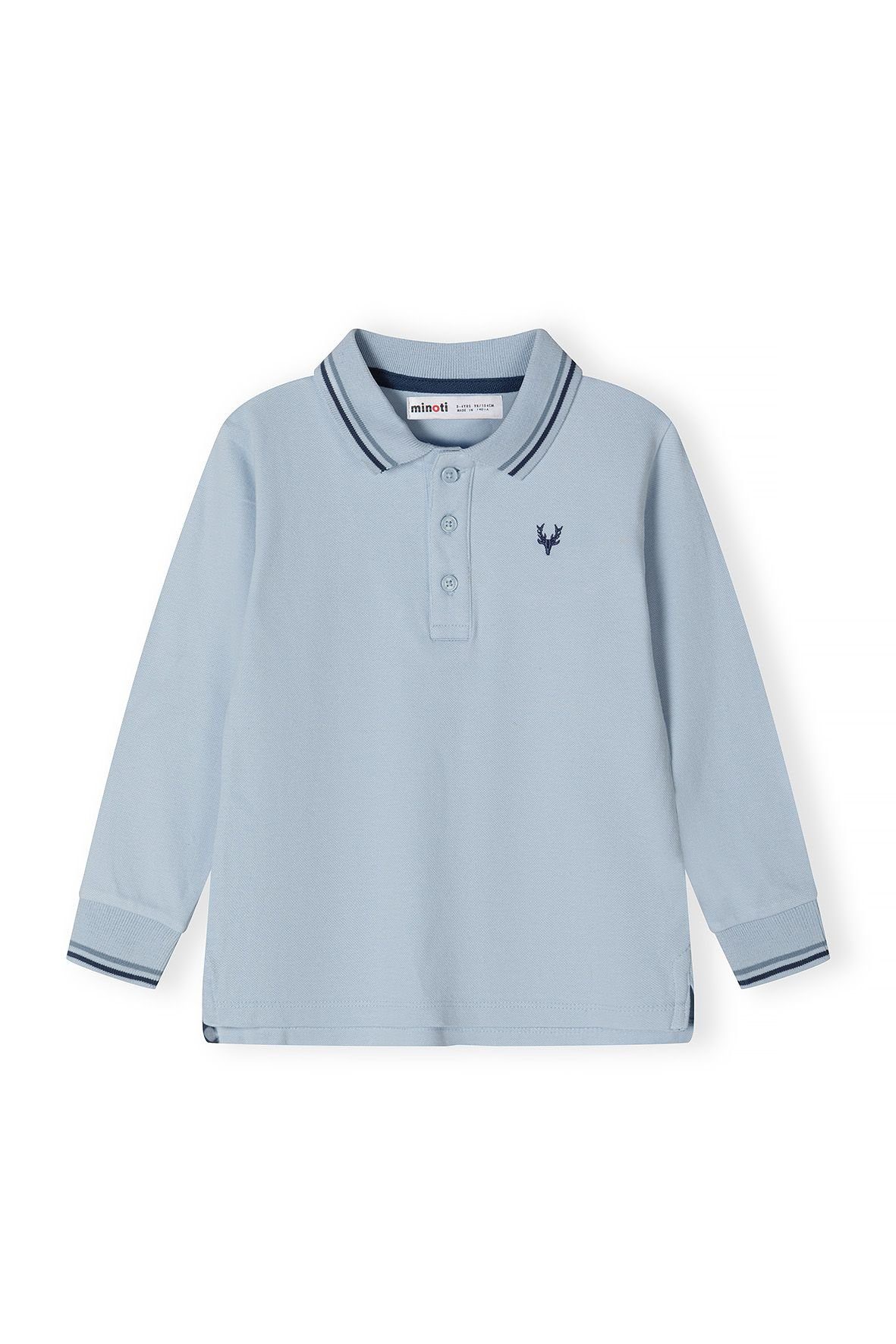 Poloshirt Langärmlig Hellblau MINOTI (12m-14y)