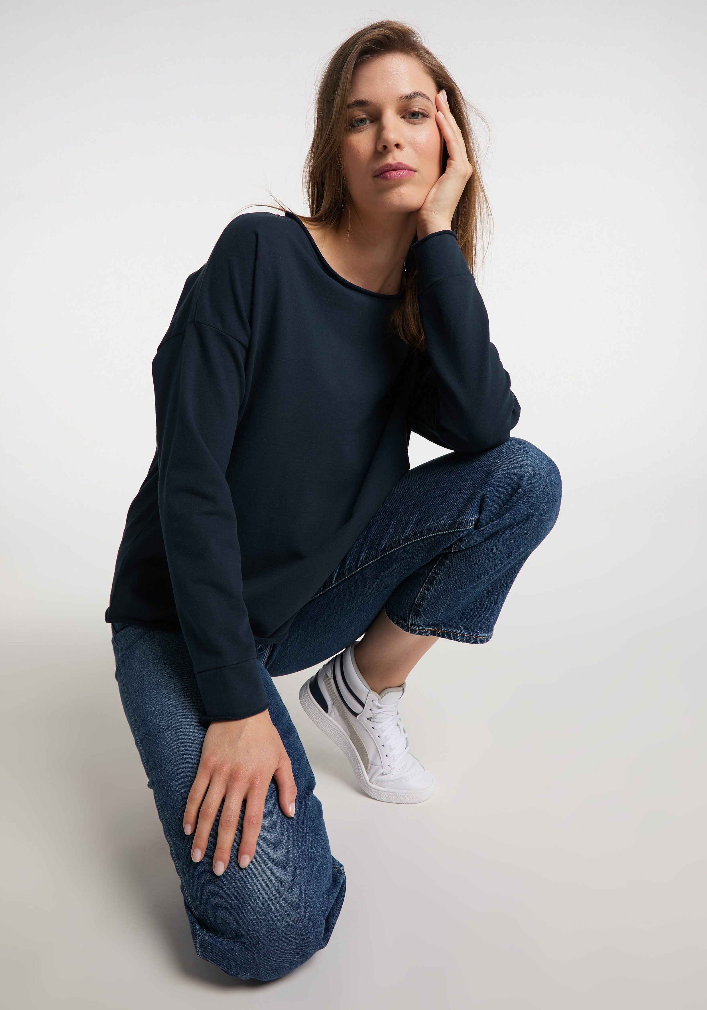 Elbsand Sweatshirt Riane Rundhalsausschnitt, leicht kastige Schnittform