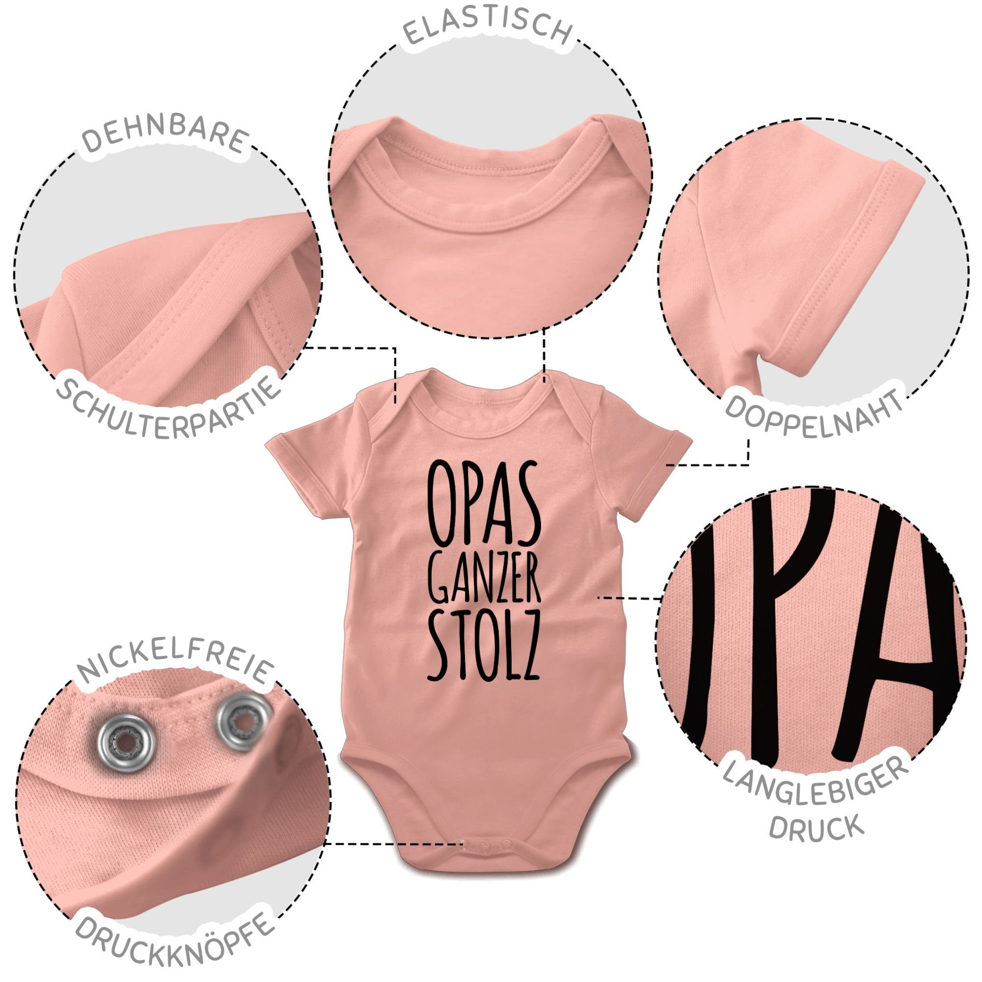 Opas Shirtbody Baby 3 Shirtracer Babyrosa & ganzer Strampler Stolz Mädchen Junge