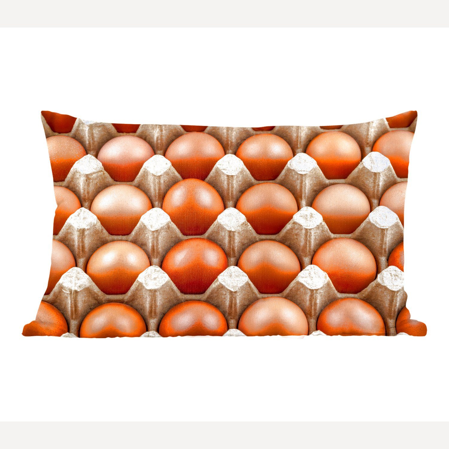 MuchoWow Dekokissen Braune Eier auf einer Eierschale, Wohzimmer Dekoration, Zierkissen, Dekokissen mit Füllung, Schlafzimmer