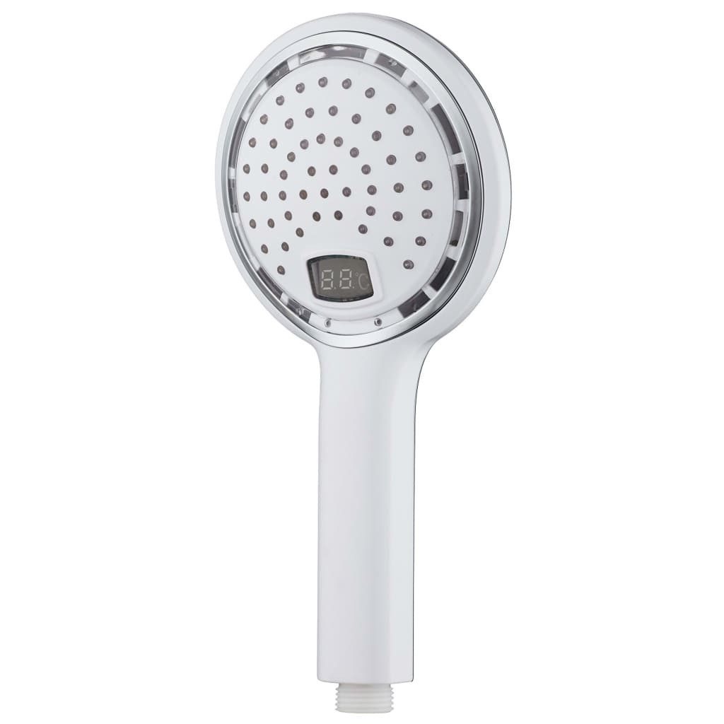 Schütte Regenduschkopf Handbrause mit LED-Licht und Temperaturanzeige POLARIS Weiß