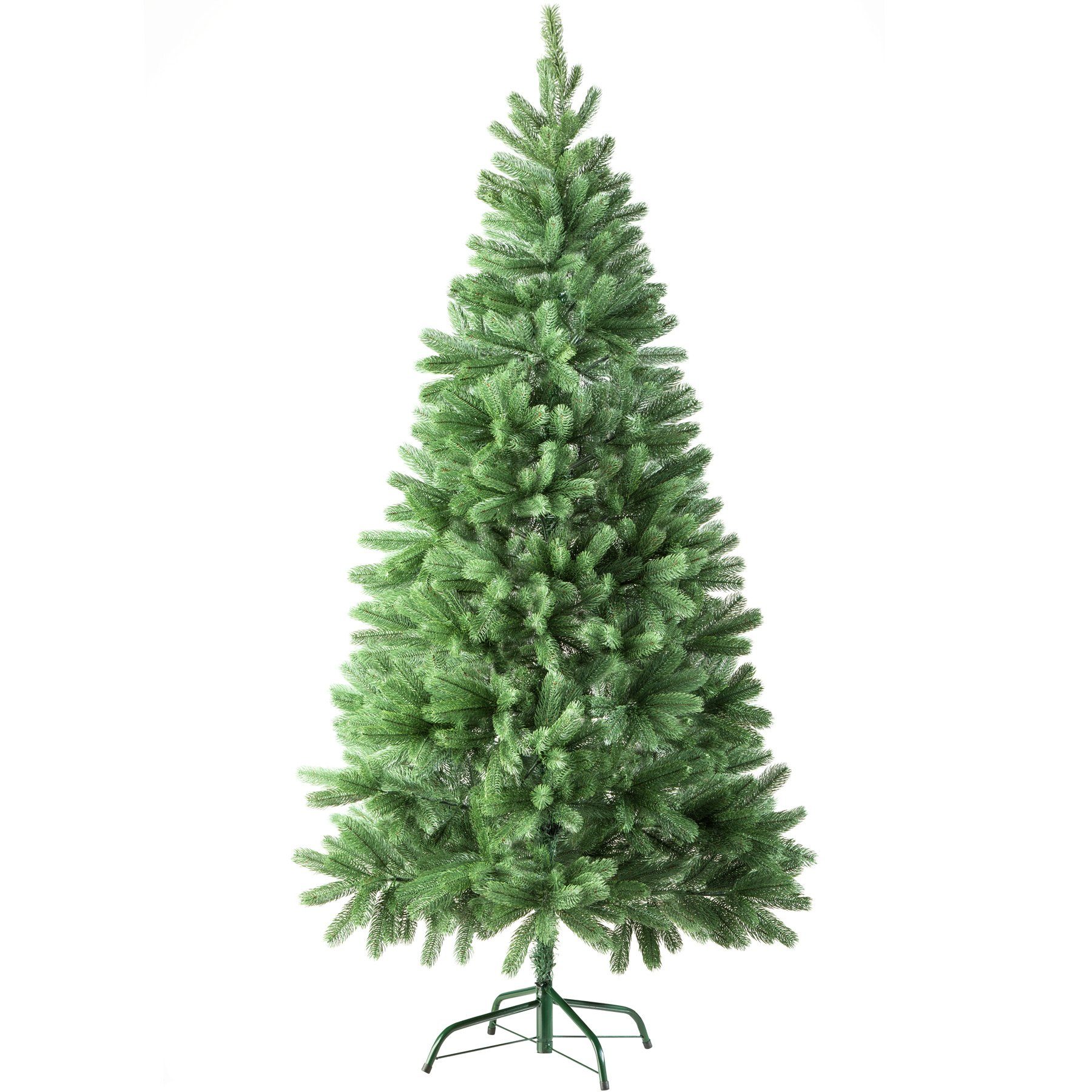 tectake Künstlicher Weihnachtsbaum Baum Undekorierter/Unbeleuchteter grün, Weihnachtsbaum 742 Spitzen künstlich Metallständer, mit