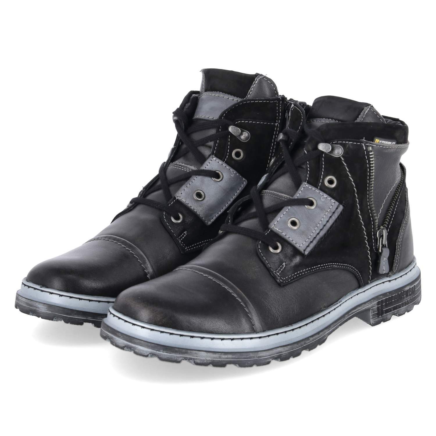 KRISBUT Krisbut 6879A-7 PO Herren Glattleder grey Schnürstiefel