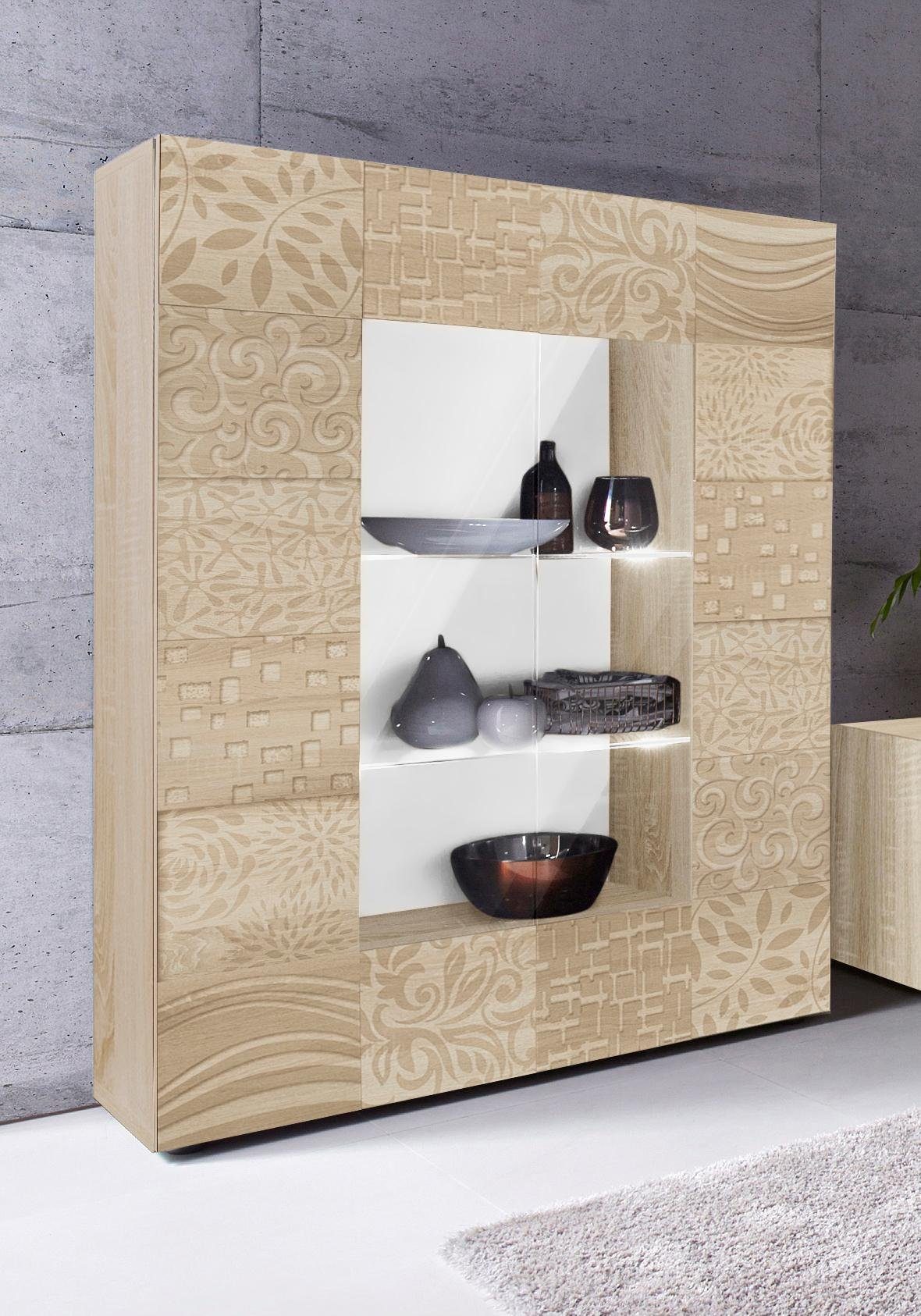 LC »Miro« Stauraumvitrine, Höhe 166 cm mit dekorativem Siebdruck online