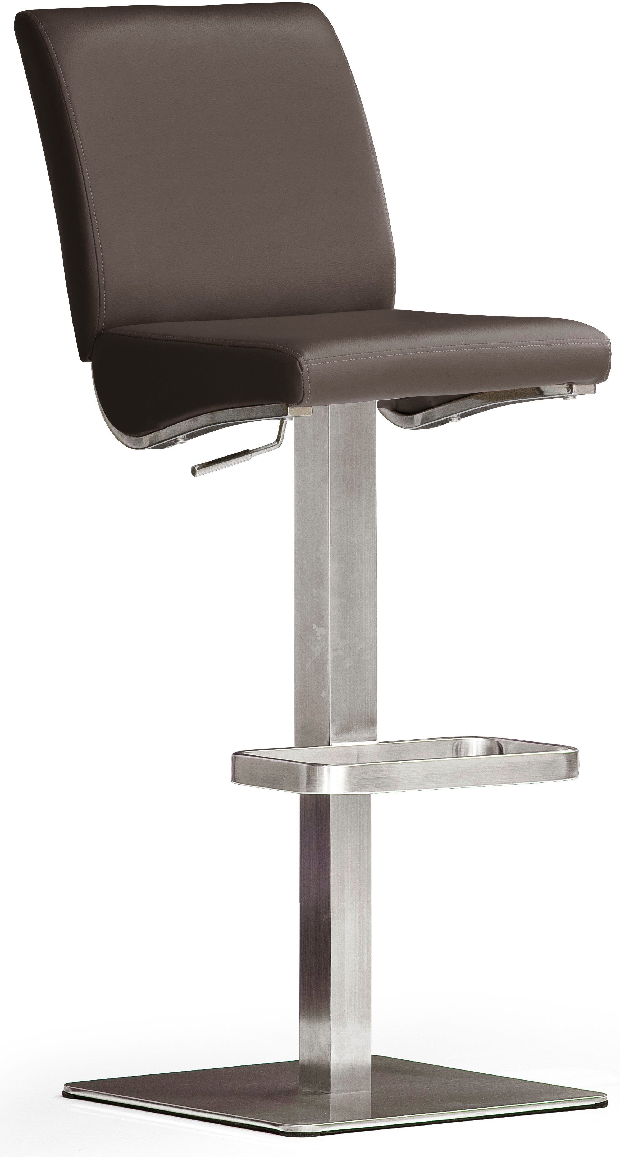 MCA furniture Bistrostuhl BARBECOOL Barhocker Bistrostuhl Tresenhocker, mit Rückenlehne, Bodenplatte eckig, 180° drehbar, Sitzhöhe von 55-80cm