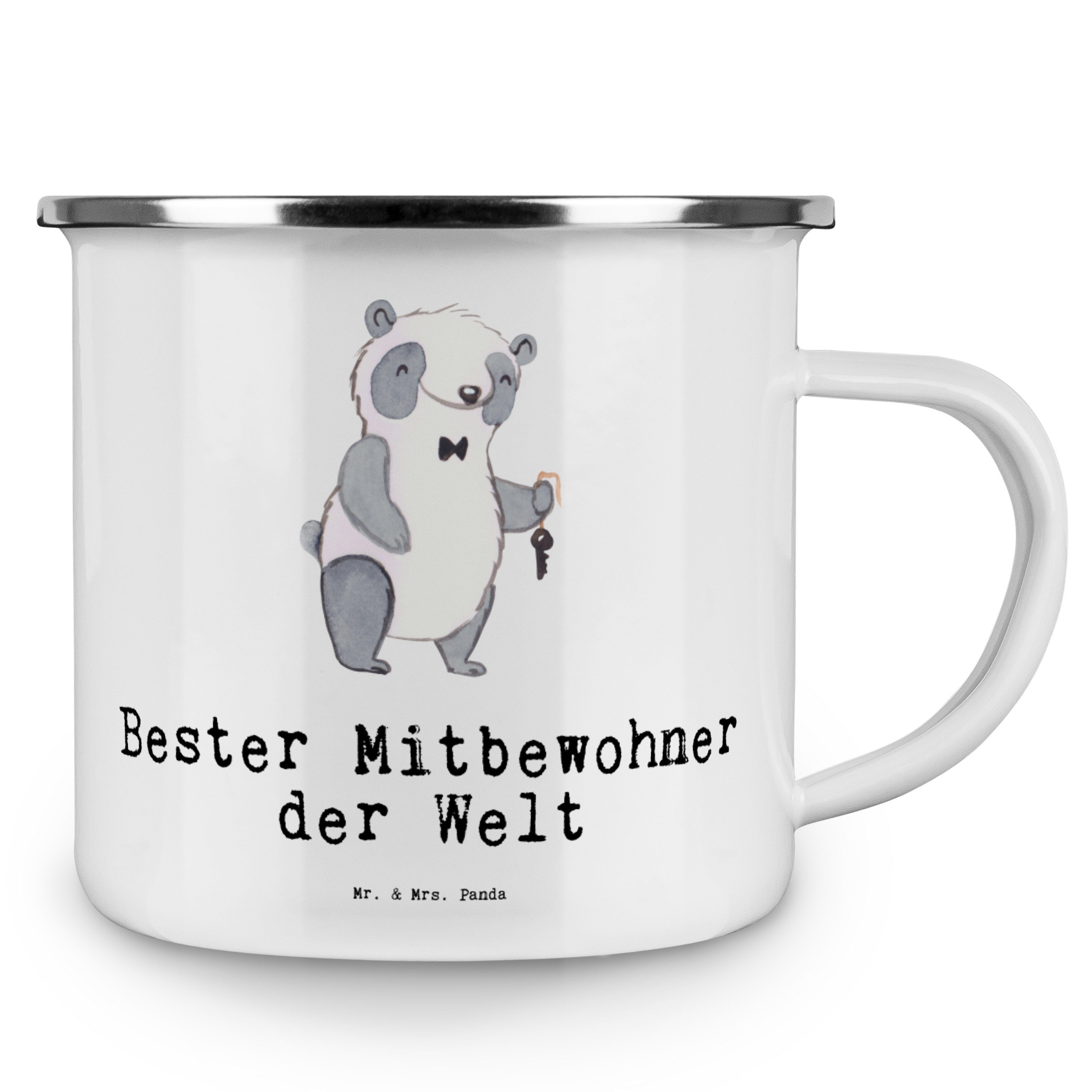 Zimmerkollege, Weiß - Welt Geschenk, - Emaille der Panda Mr. Becher & G, Mrs. Mitbewohner Panda Bester