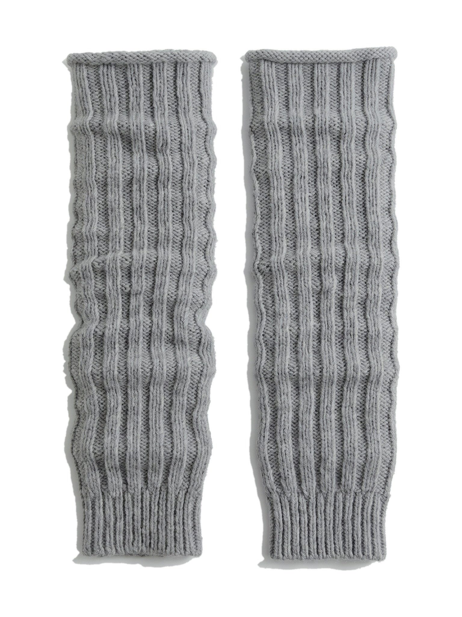 Black Snake Beinstulpen Lange Beinwärmer aus Grobstrick mit Alpakawolle und Wolle für Frauen (Paar, 1-St., Grau One Size) Weich und flauschig mit Rippbund für D – Bild 2 von 5