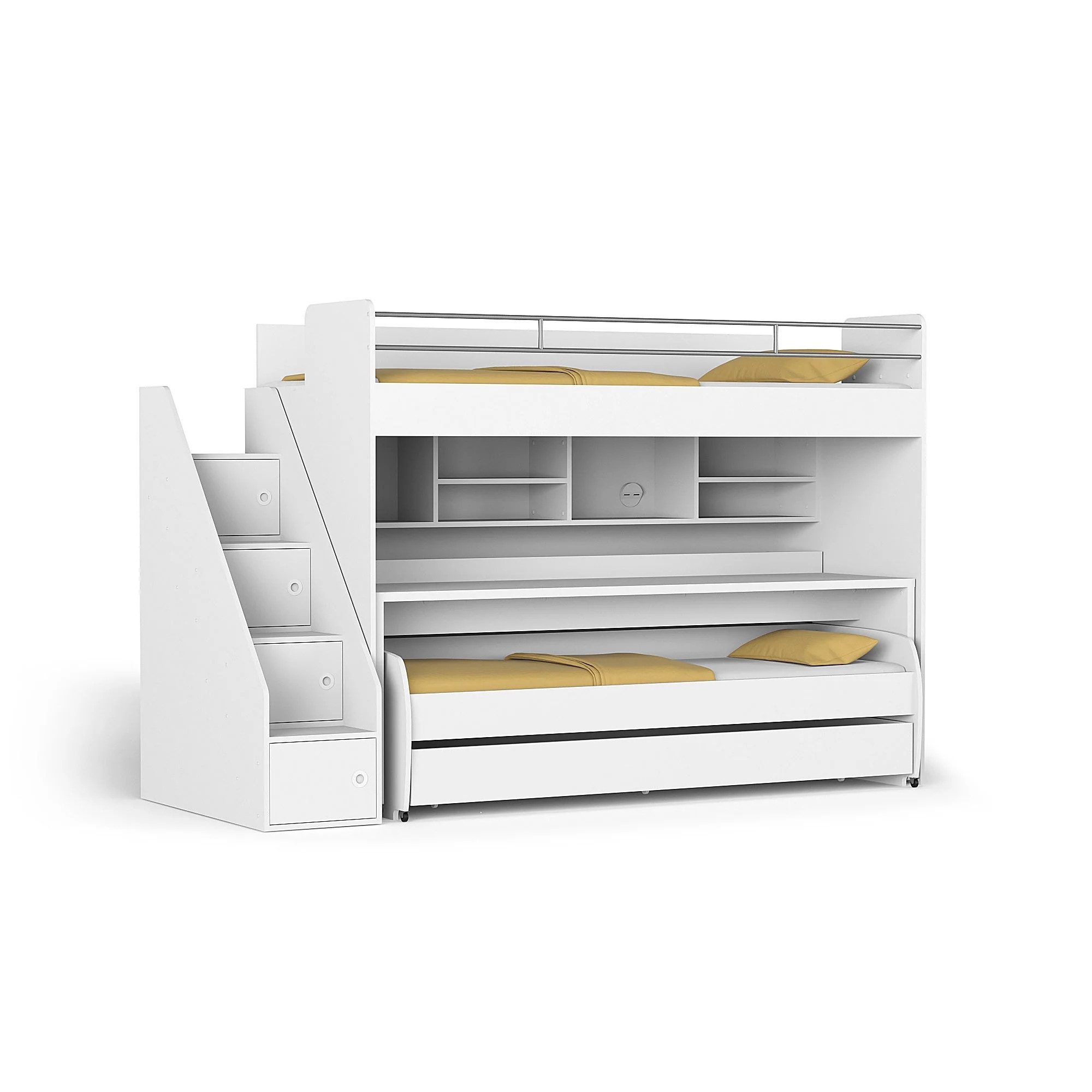 Multimo Etagenbett Multimo Ikon Stockbett für 3 Personen mit Schreibtisch