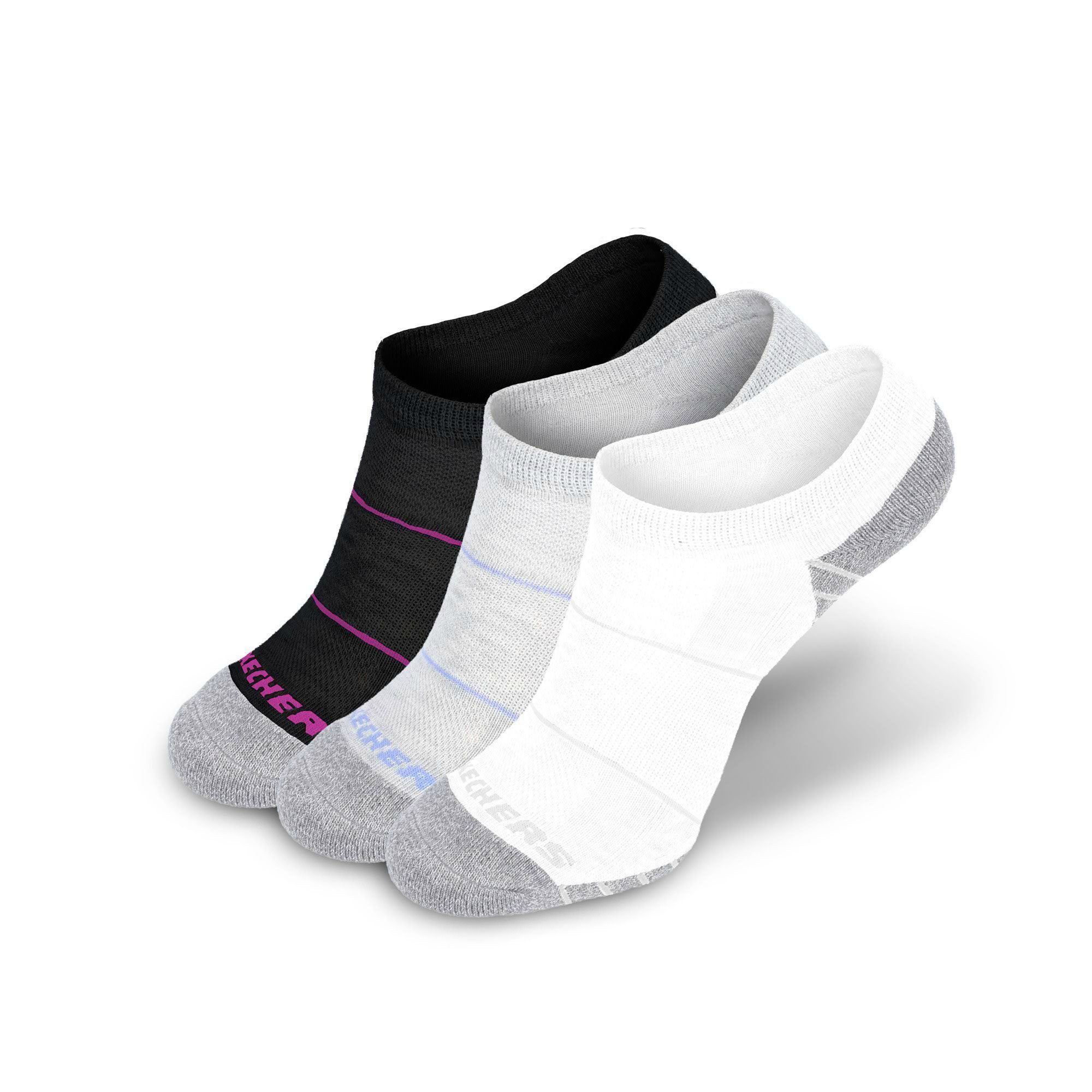 Skechers Arbeitssocken Socken Herren Damen Multi Pack - Mesh Belüftungstechnologie (3er, 6er Pack und 12er Pack) Robustes Material und bequemer Tragekomfort - Gepolstertes Fußbett