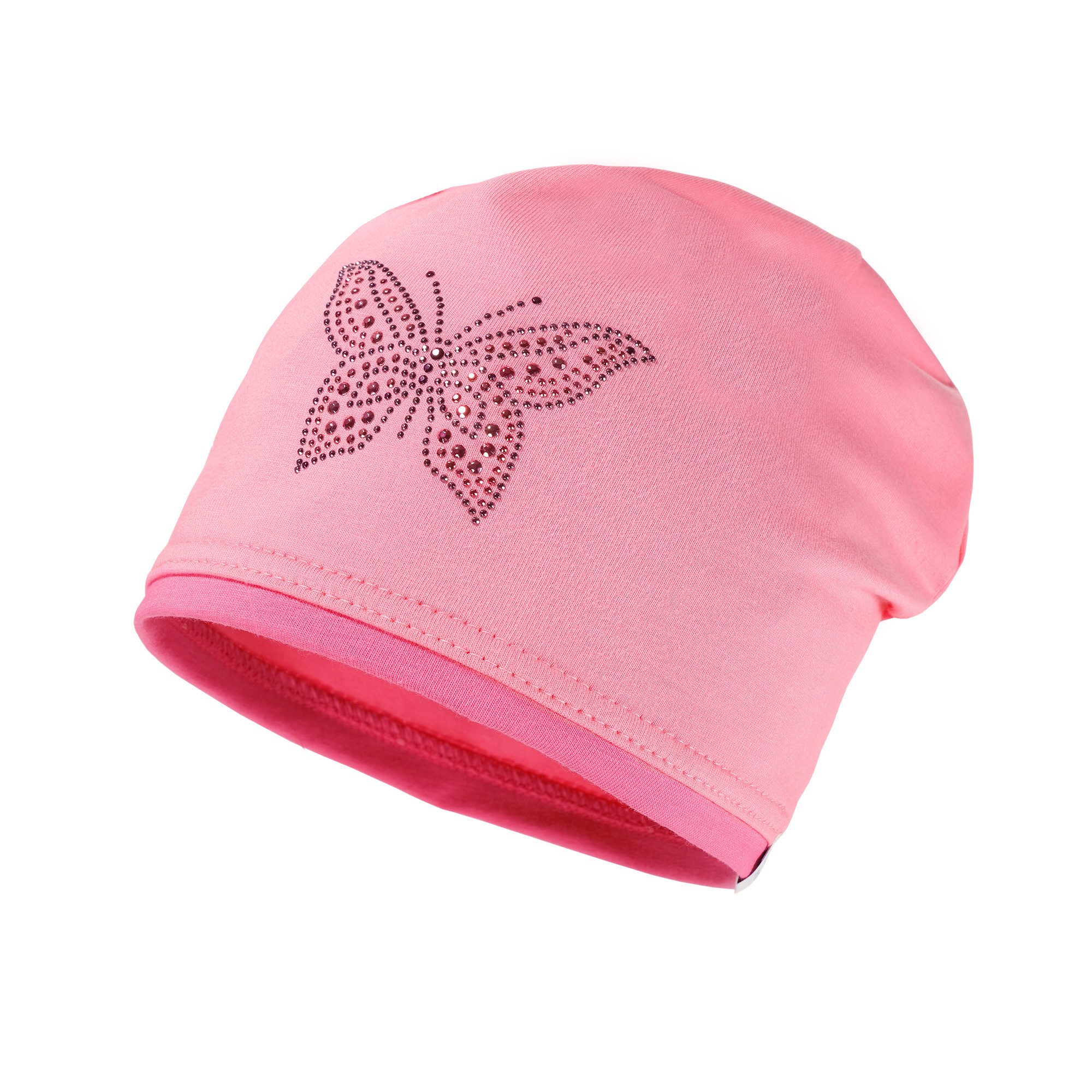 MAXIMO Jerseymütze MINI GIRL-Beanie middle, Kontrastrand, Jersey Uni, Deko, UV 50 (1-St) Baumwolljersey