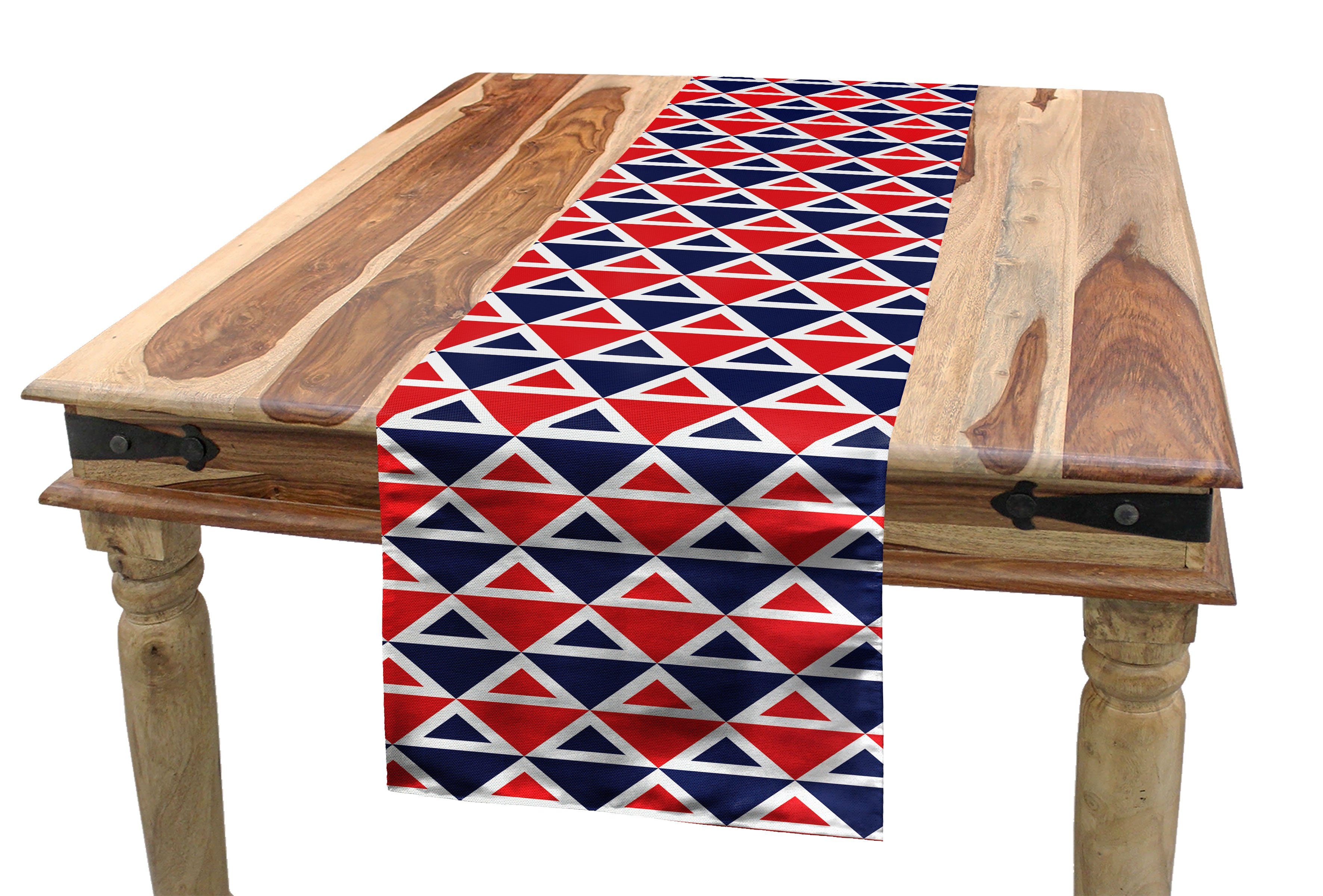 Abakuhaus Tischläufer Esszimmer Küche Rechteckiger Dekorativer Tischläufer, Americana Halb Triangles