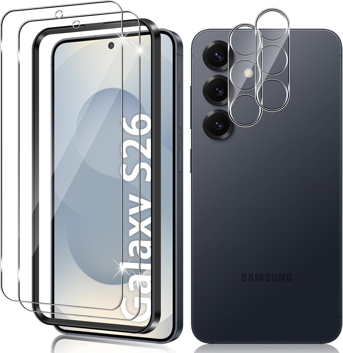MSM Displayschutzglas 2X Schutzglas (Display + Kamera) für Samsung Galaxy S26 Panzerfolie