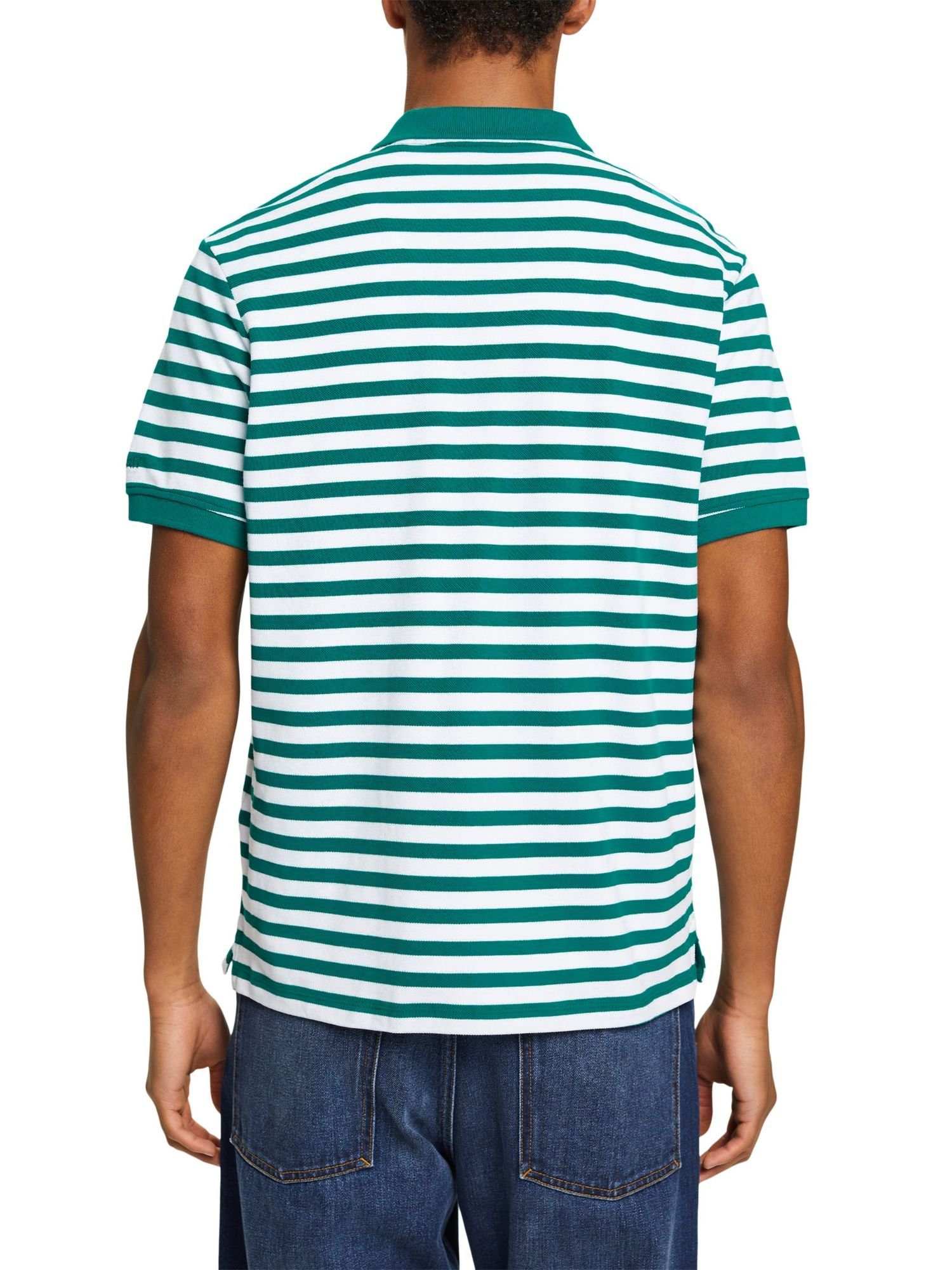 Slim-Fit-Poloshirt Gestreiftes EMERALD Poloshirt GREEN Esprit