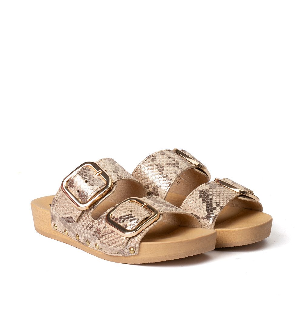 Softclox LENA Schlange gold (natur) Pantolette